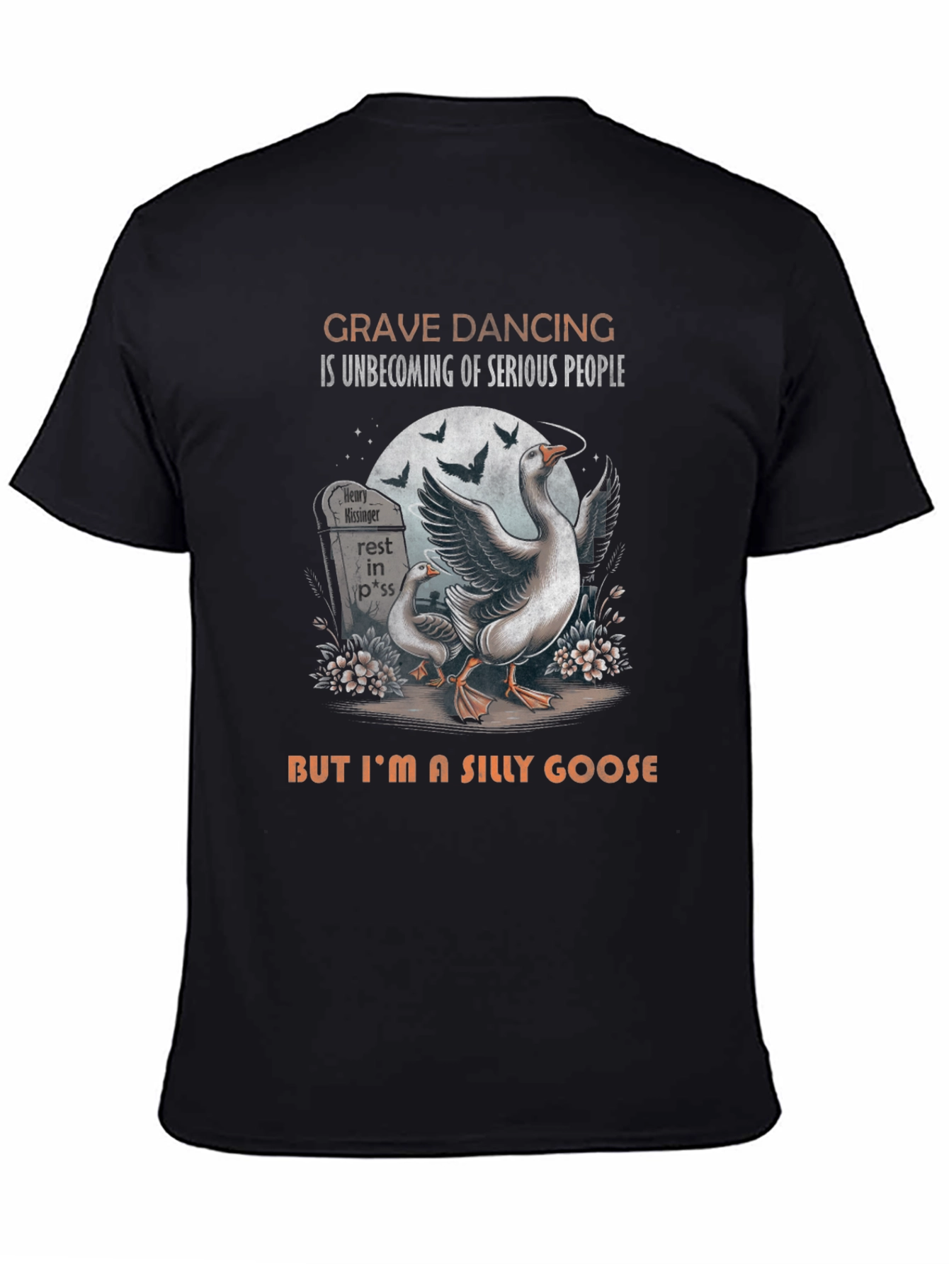 Black Grave Dancing Silly Goose Graphic Tee view 4