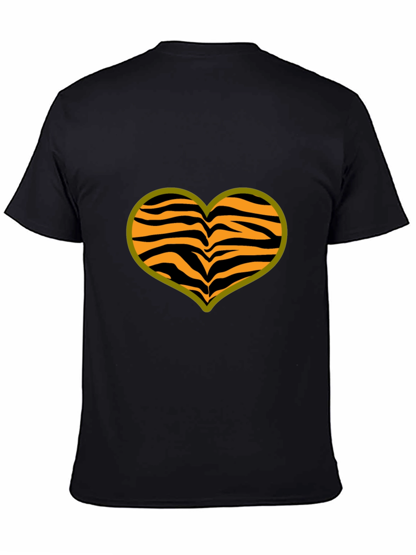 Black Tiger Stripe Heart T-Shirt - Black view 4