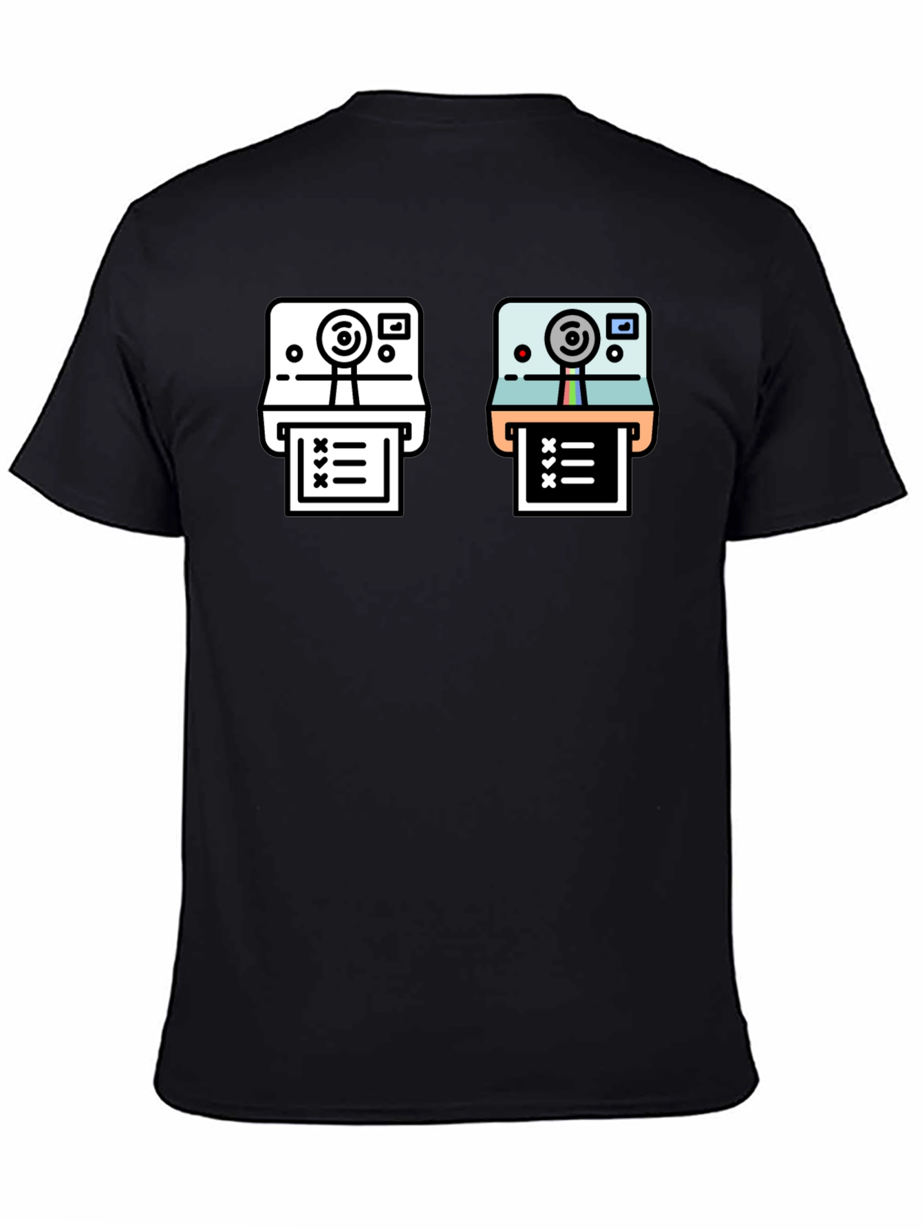 Black Retro Camera Print Black T-Shirt view 4