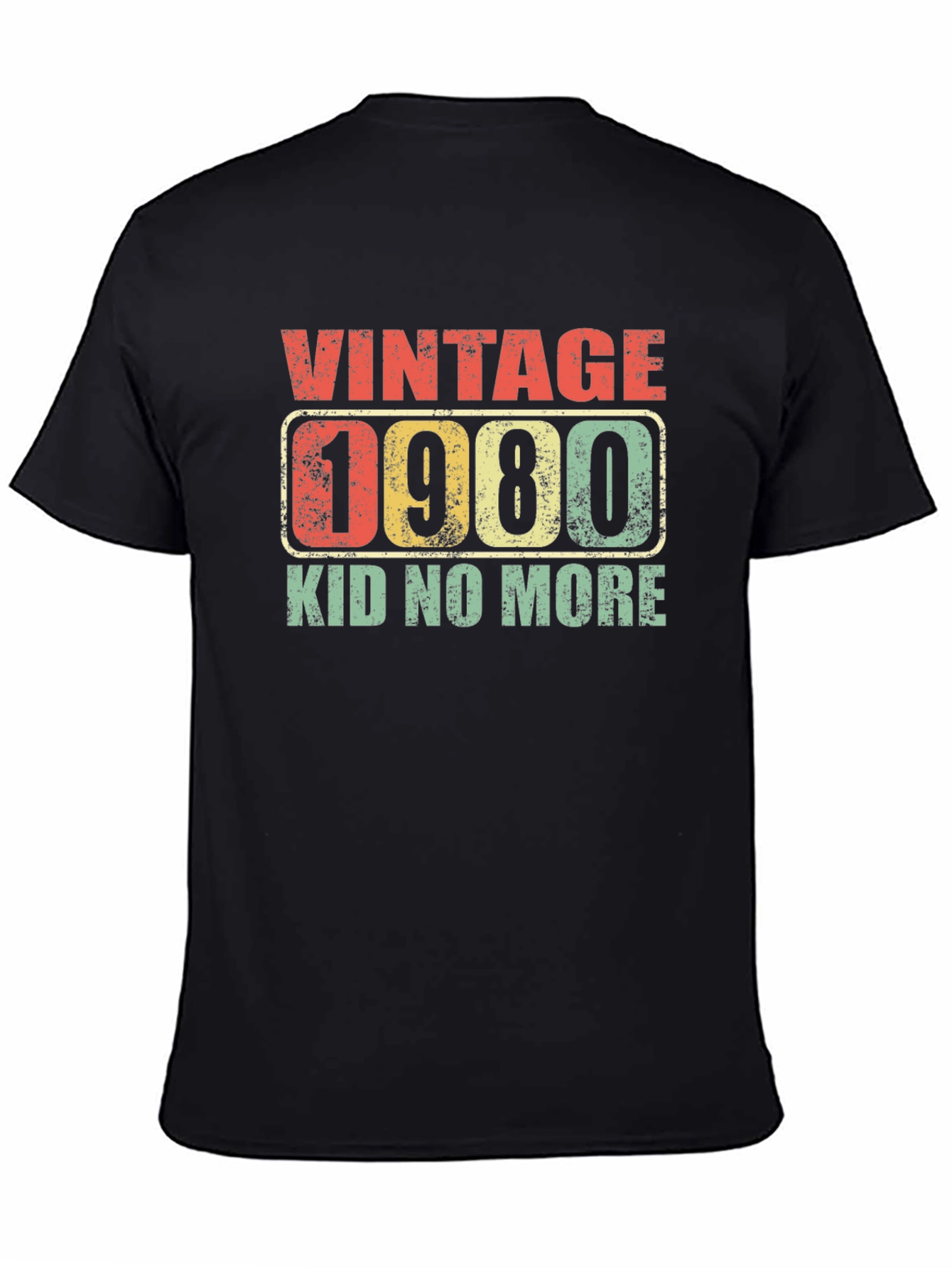 Black Vintage 1980 Kid No More Graphic T-Shirt view 4