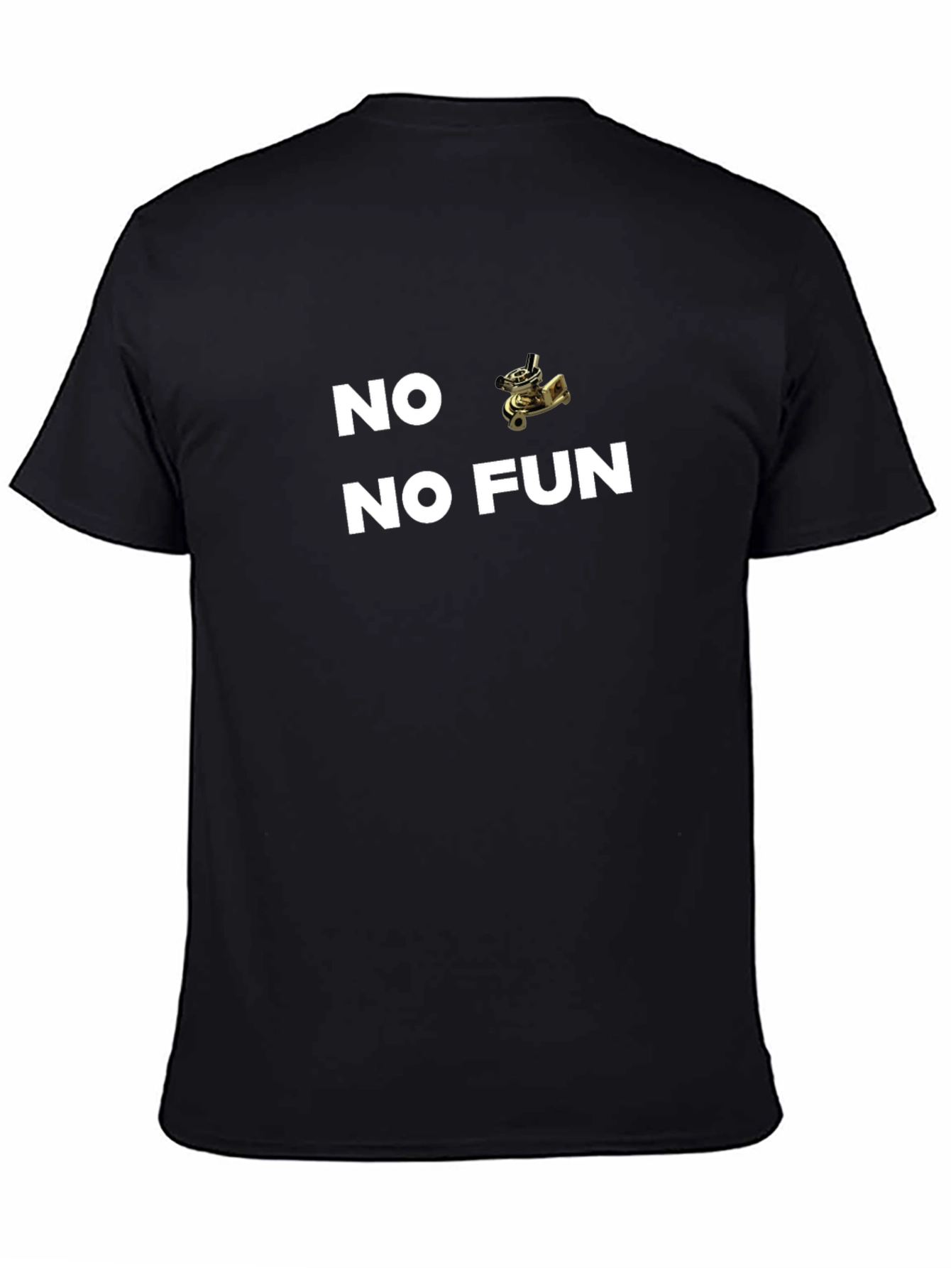 Black No Fun T-Shirt - Black Graphic Tee view 4