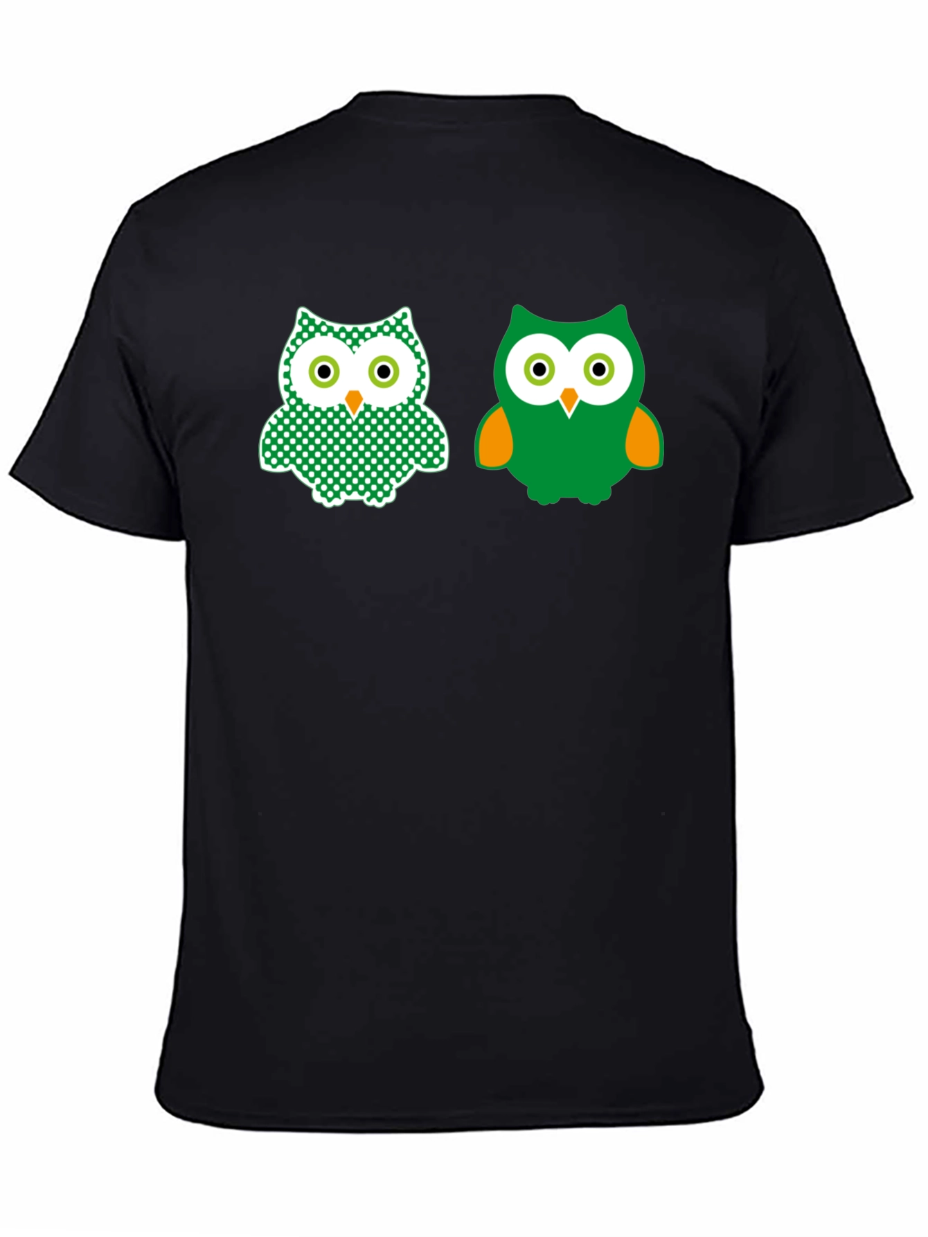 Black Cute Owl Graphic Tee - Stylish Black T-Shirt view 4