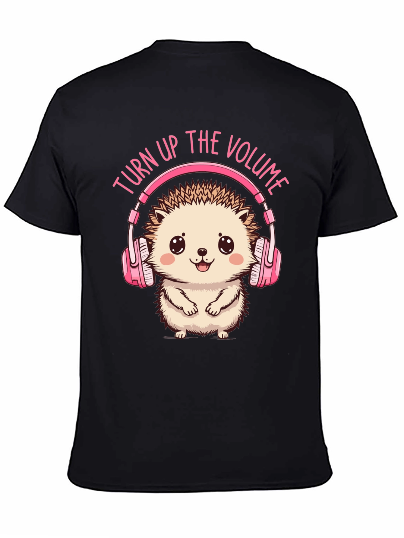 Black Turn Up the Volume Hedgehog Tee view 4