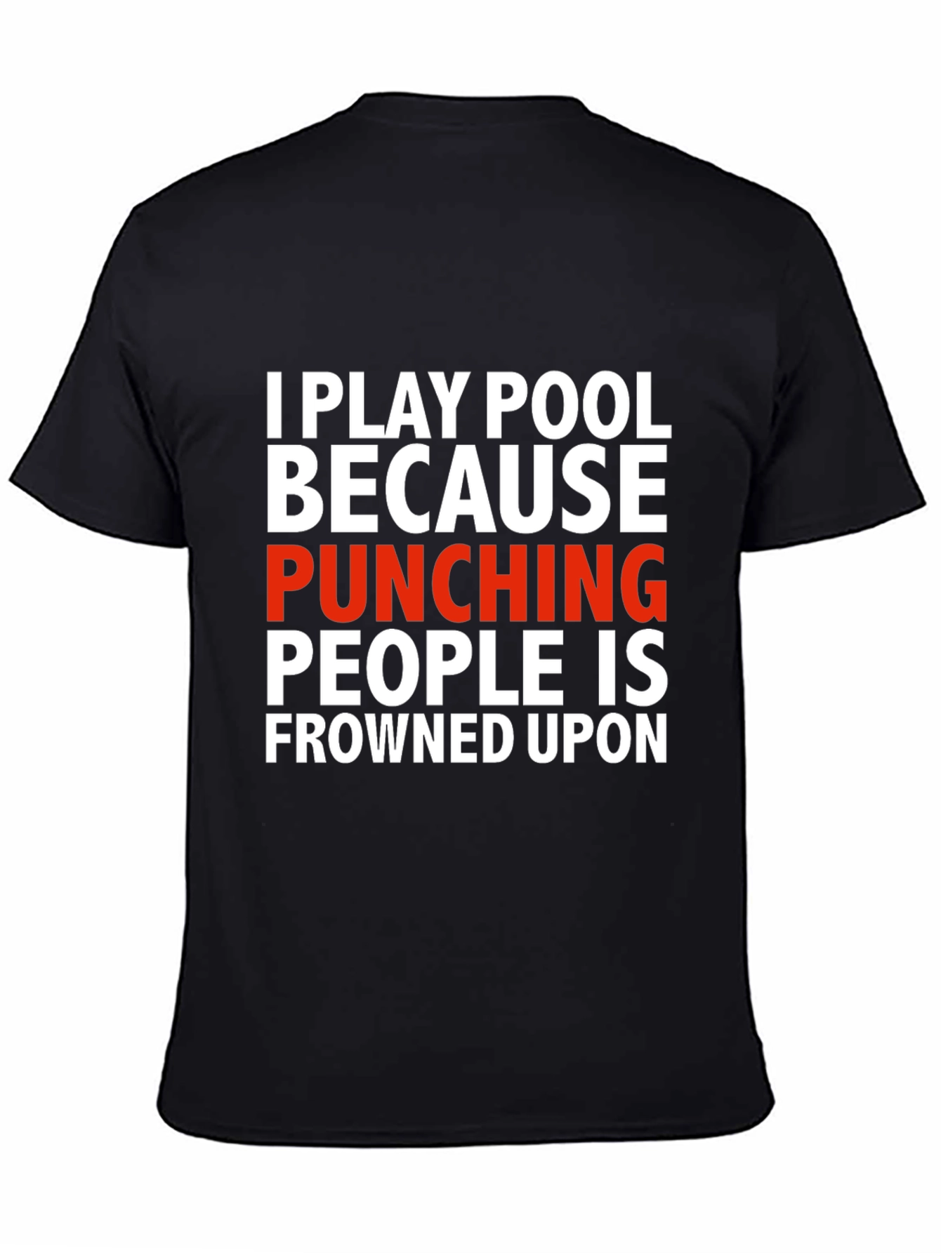Black Funny Pool Player T-Shirt - Punching People view 4