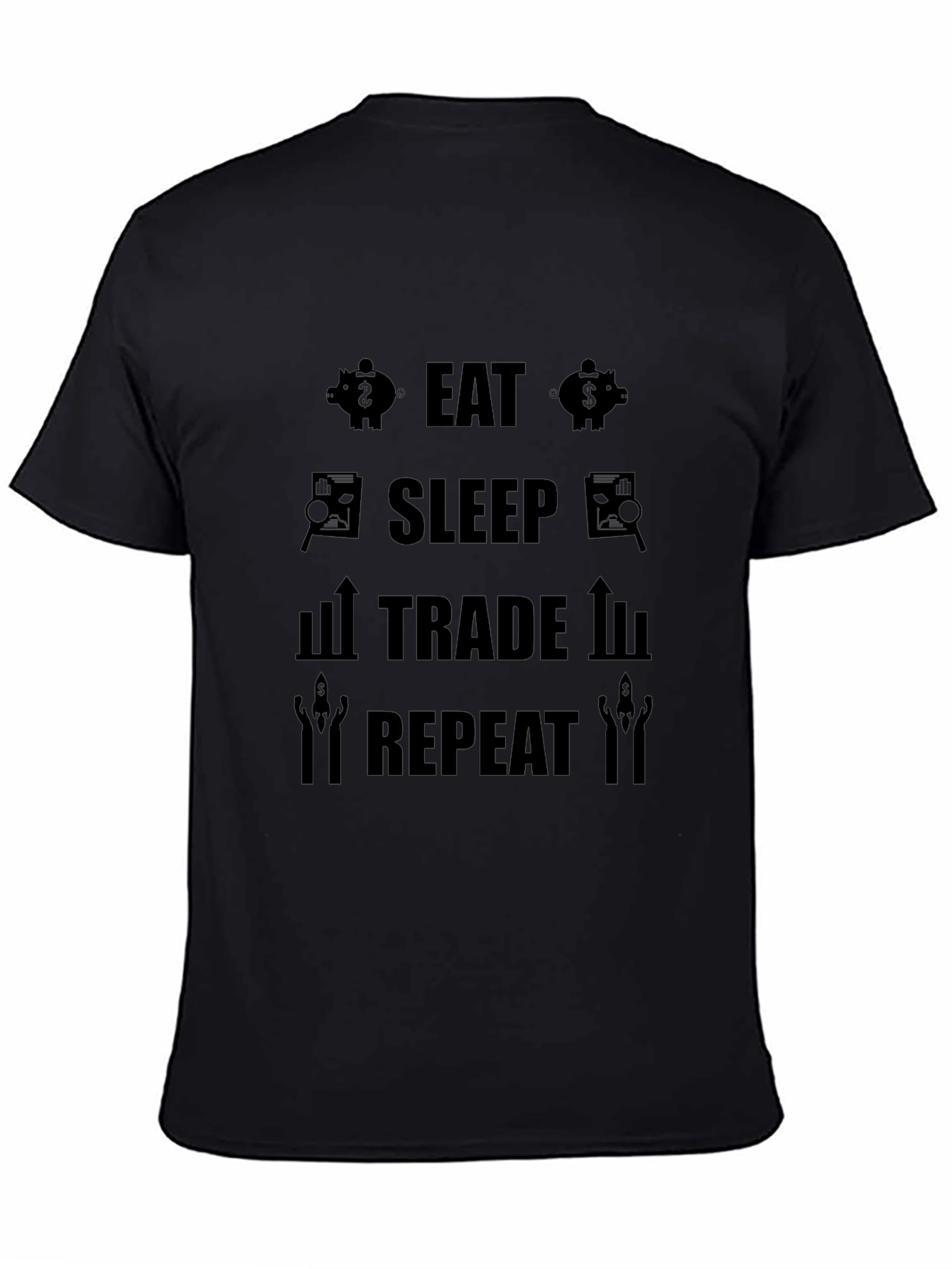Black Eat Sleep Trade Repeat Graphic T-Shirt view 4