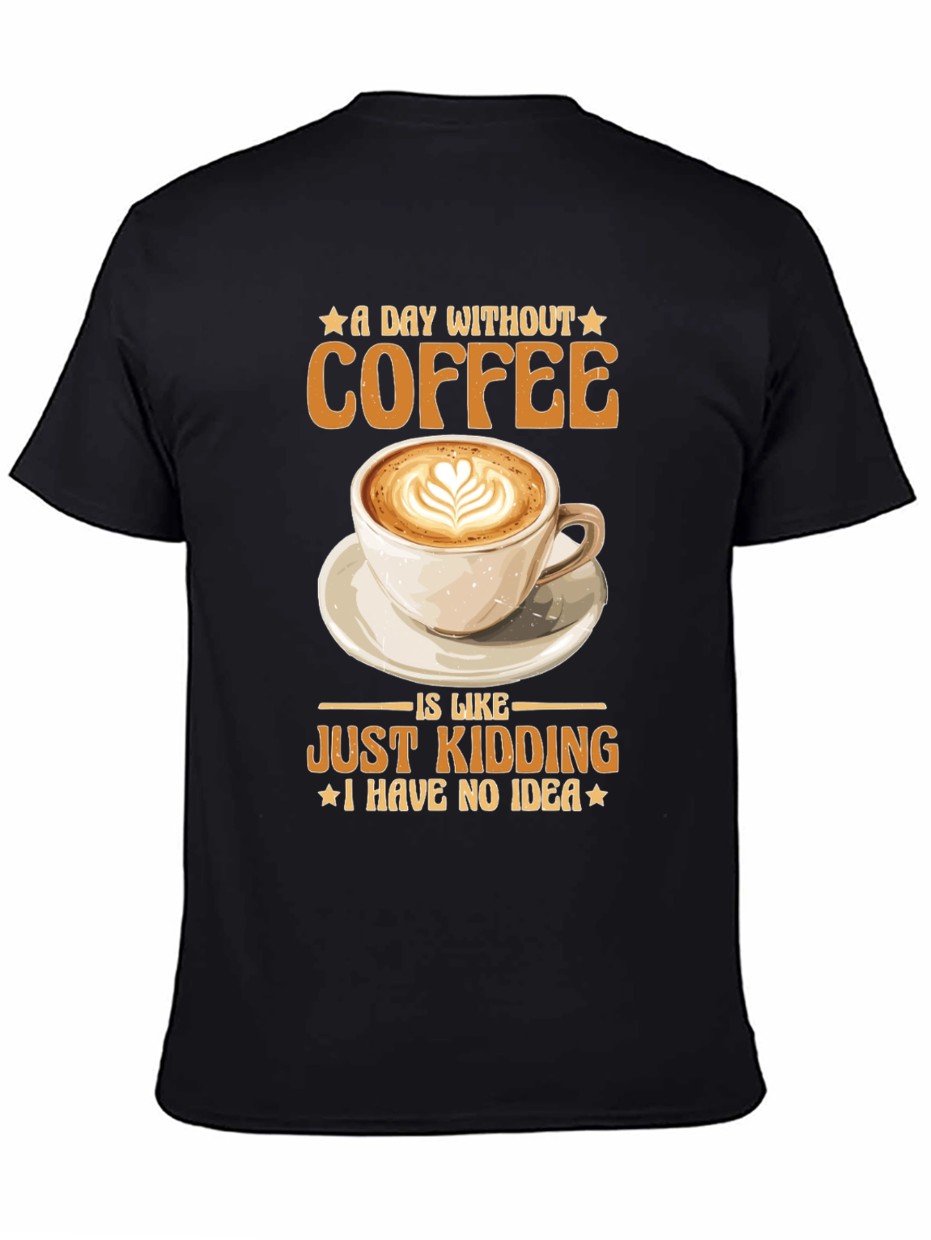 Black Coffee Lover T-Shirt - Funny Coffee Tee view 4