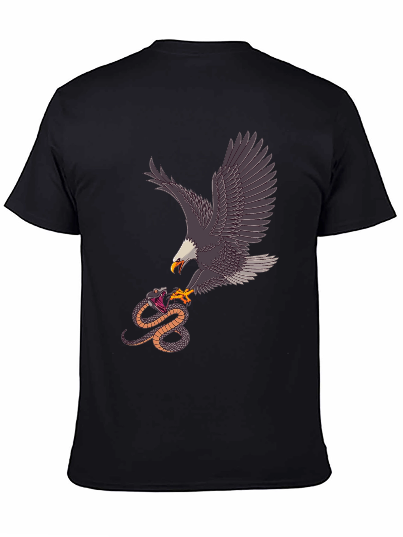 Black Eagle vs Snake Graphic Tee - Black view 4