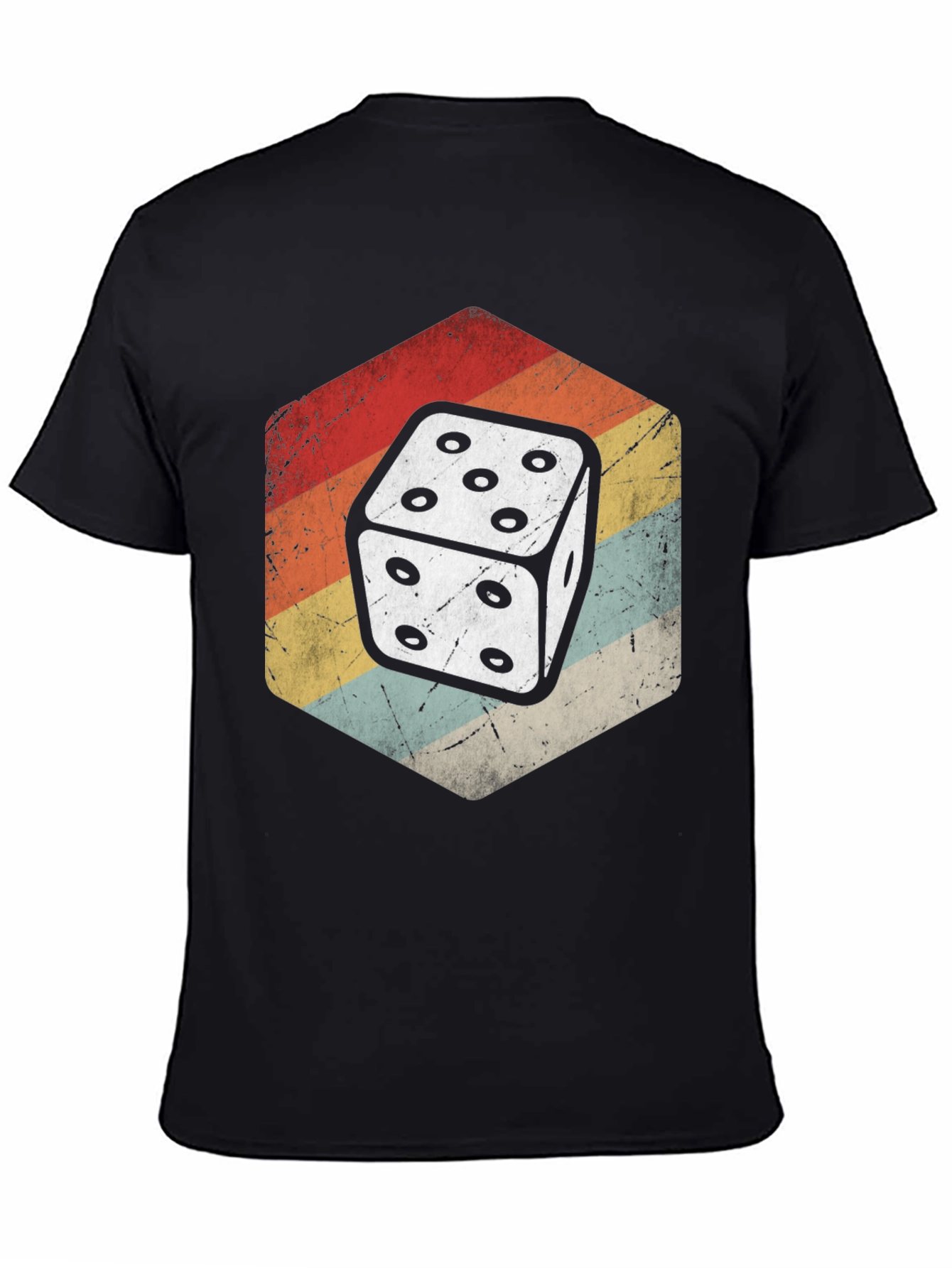 Black Retro Dice Graphic Tee view 4