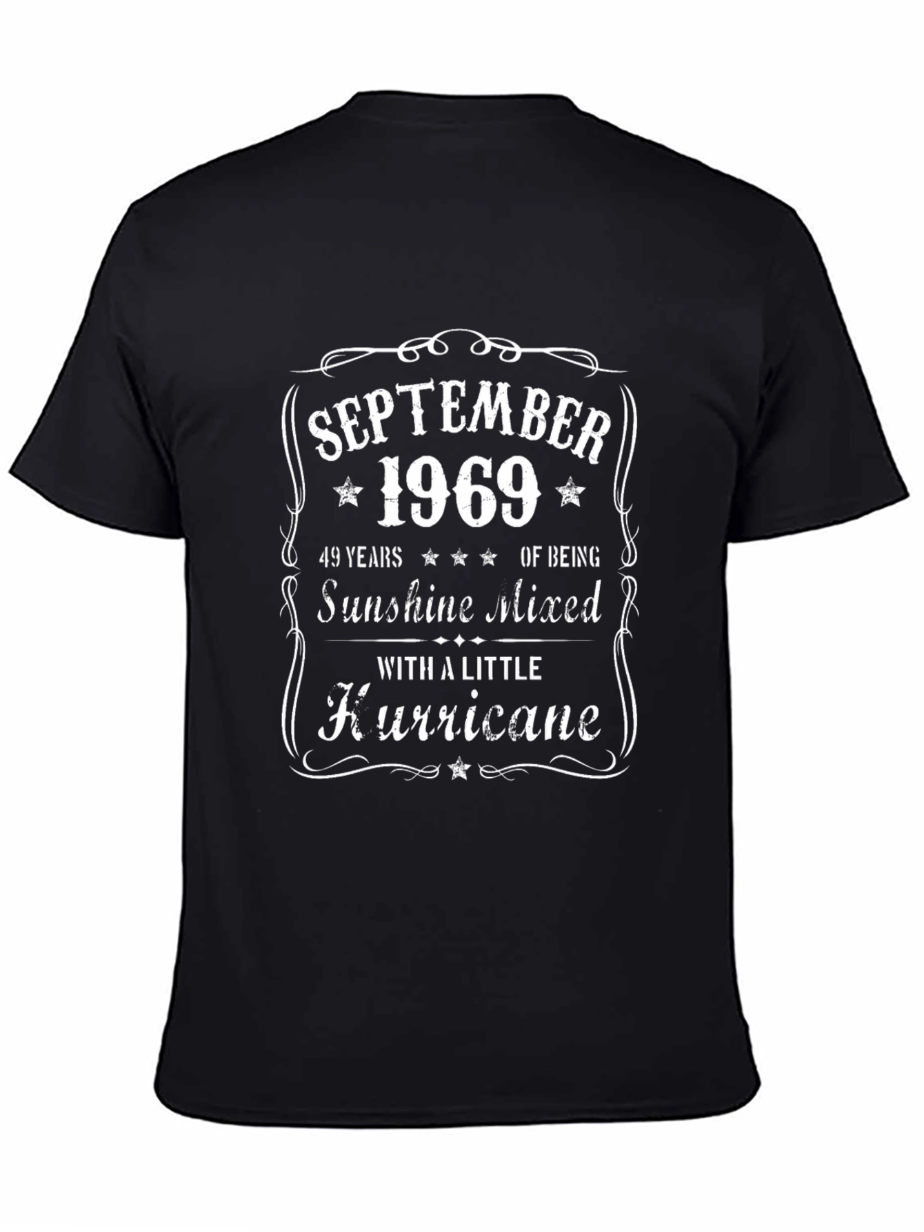 Black September 1969 T-Shirt: 49 Years of Sunshine & Hurricane view 4