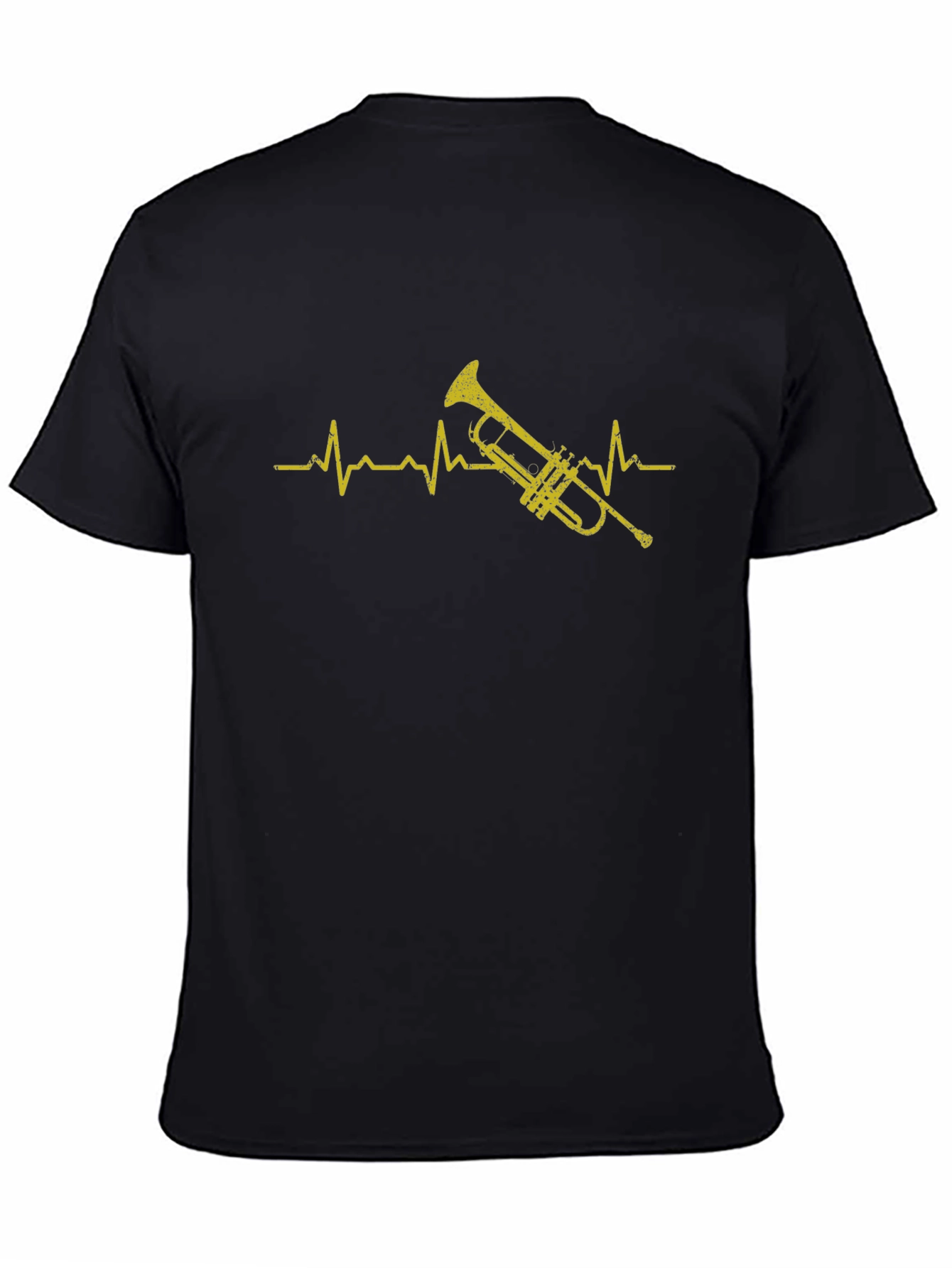 Black Trumpet Heartbeat Black T-Shirt view 4