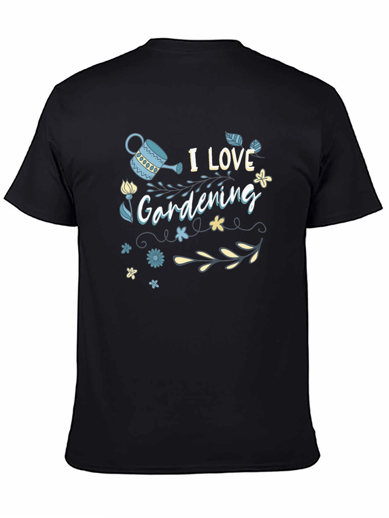 Black I Love Gardening Black T-Shirt view 4