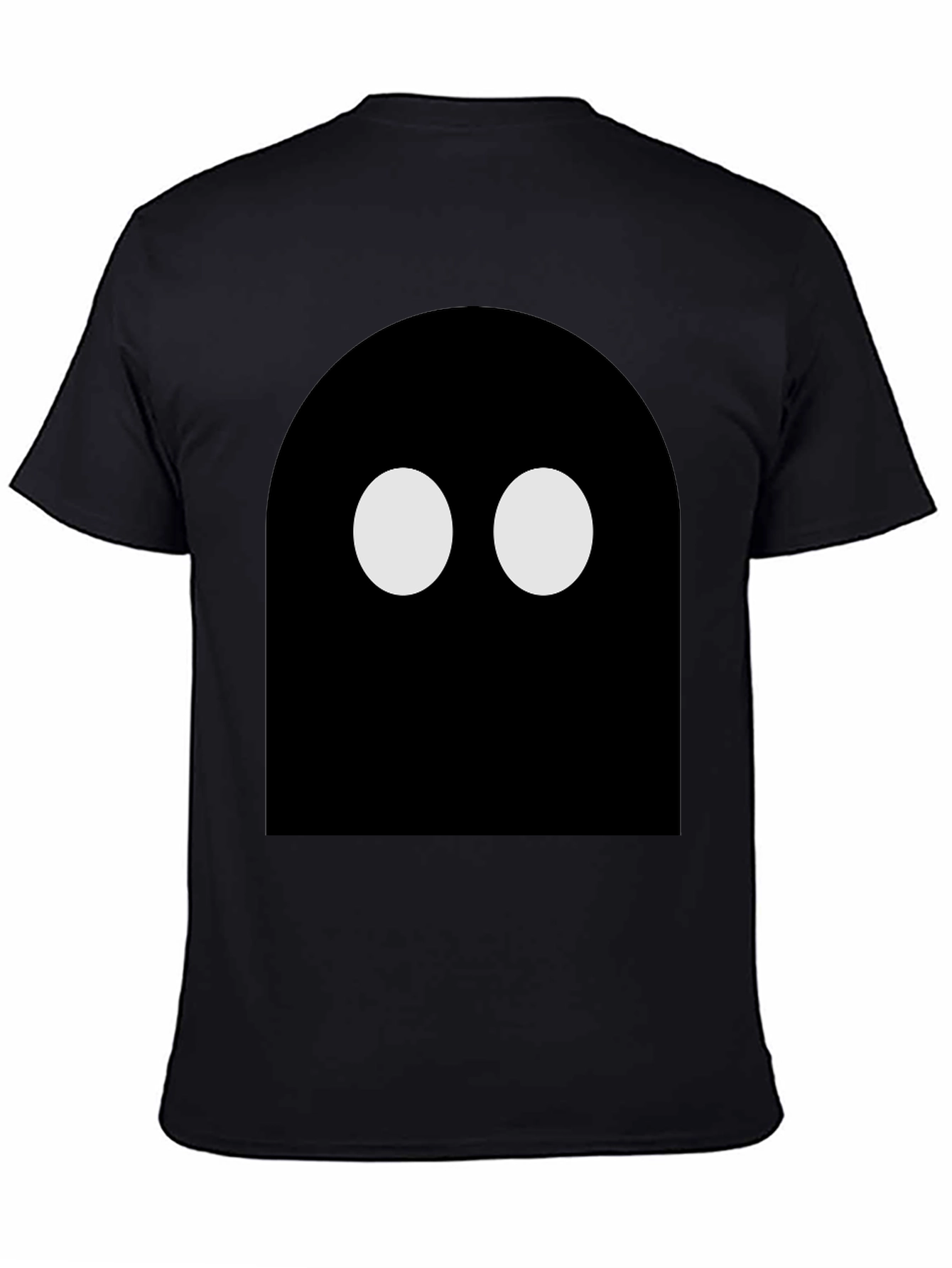 Black Minimalist Ghost T-Shirt - Black Cotton Tee view 4