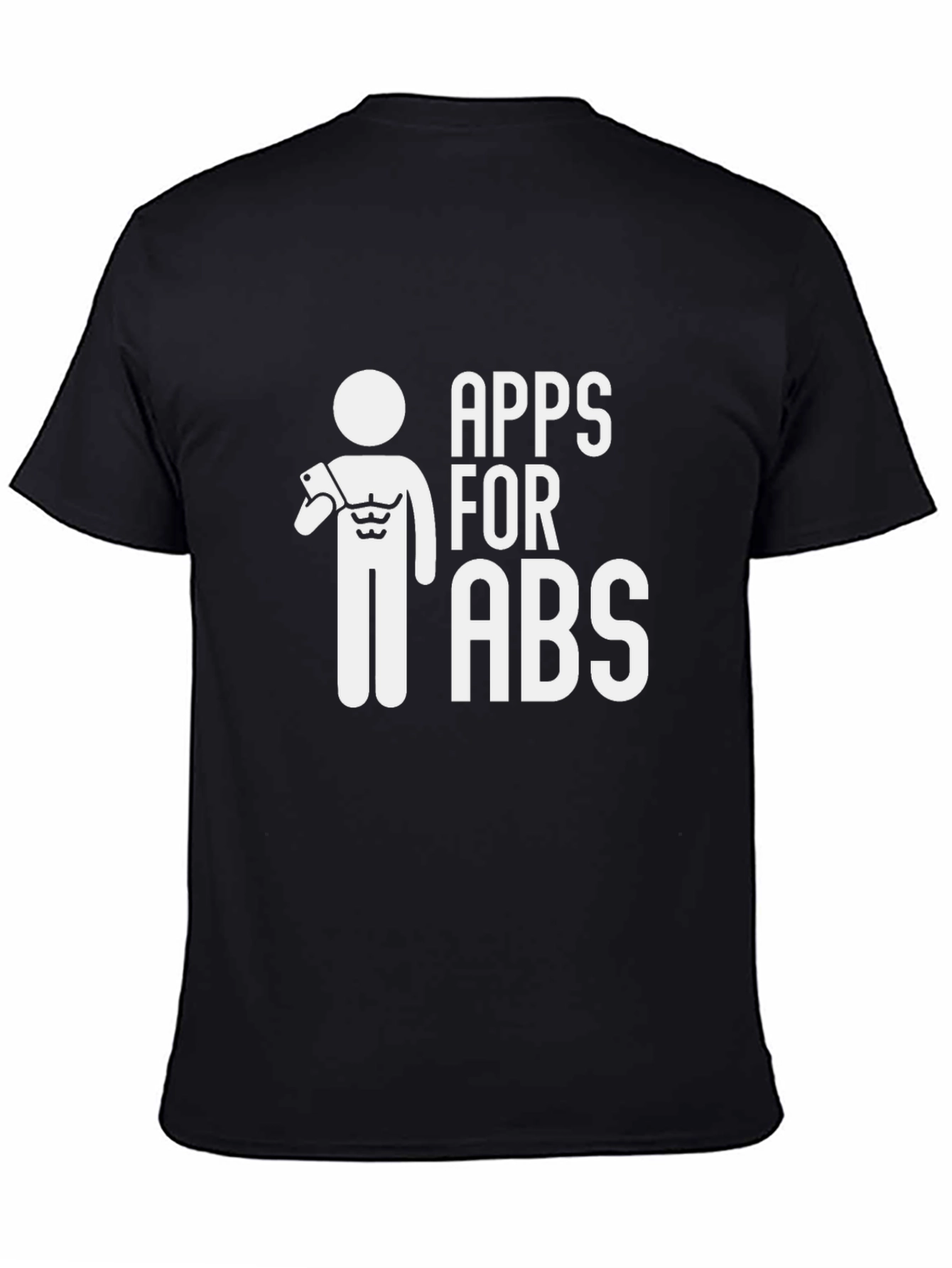 Black Apps for Abs Funny Graphic T-Shirt view 4