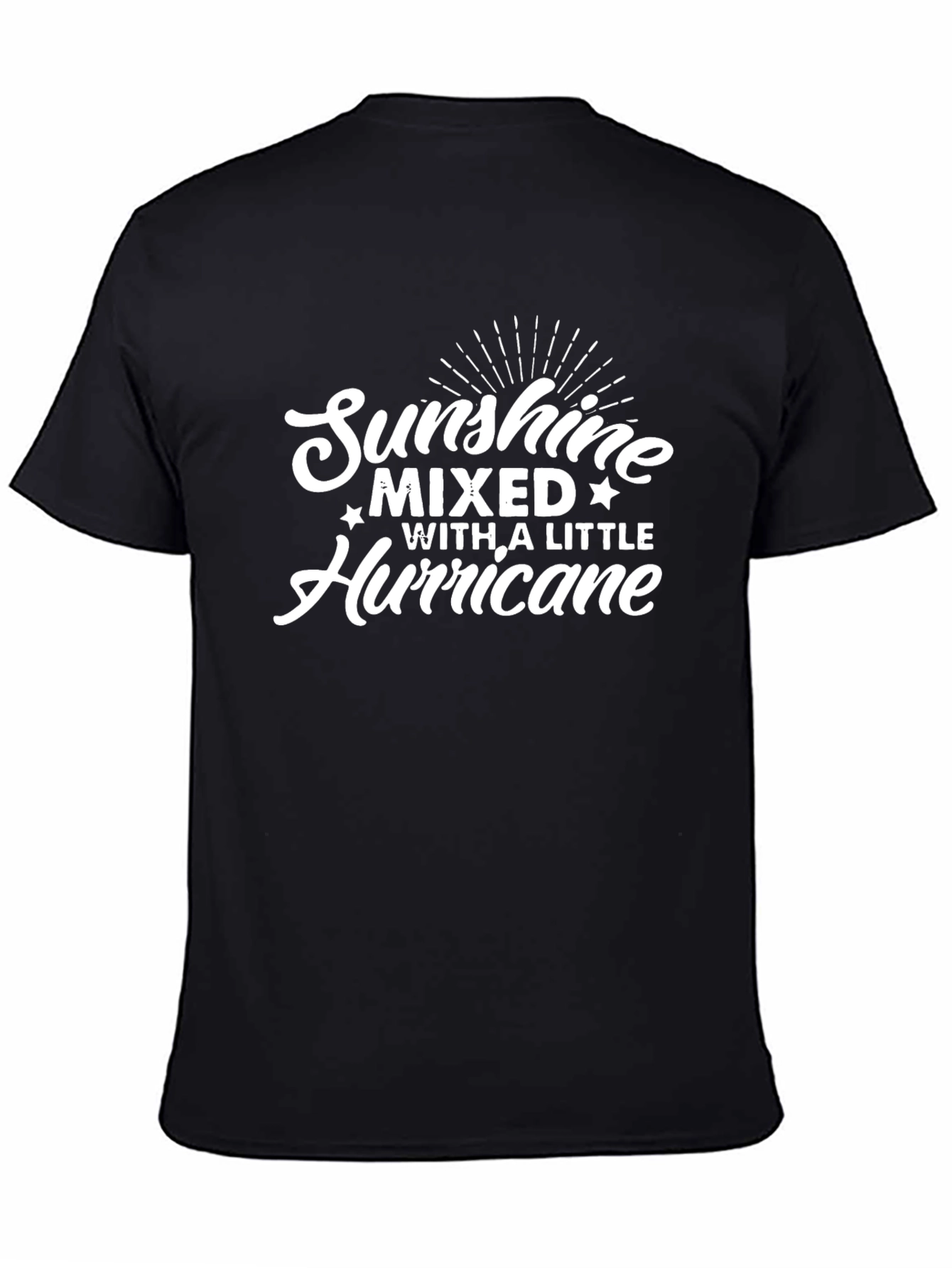 Black Sunshine Mixed With A Little Hurricane Black T-Shirt view 4