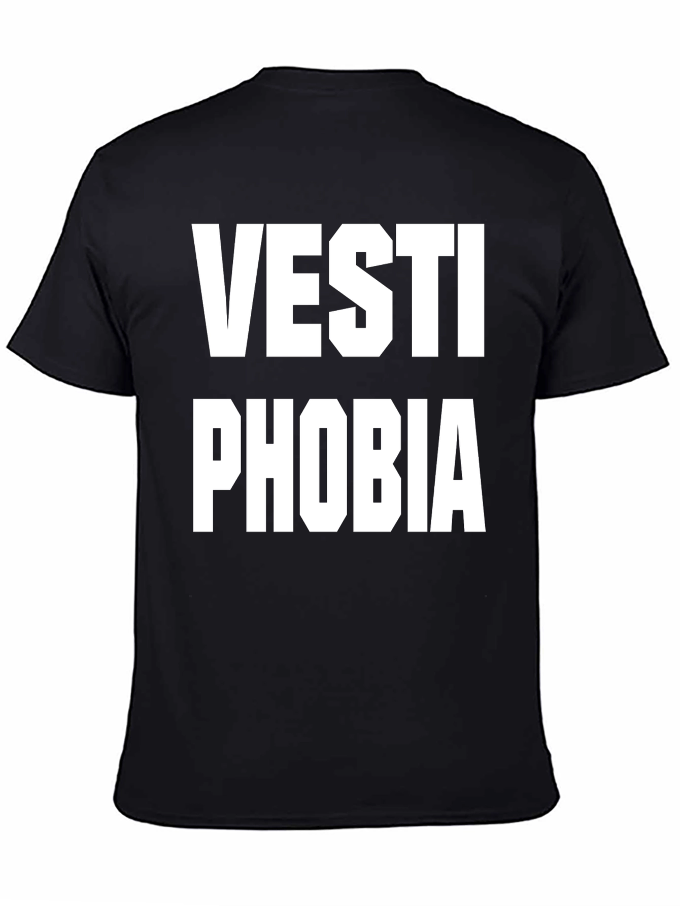 Black Vestiophobia Funny Graphic Tee - Black T-Shirt view 4