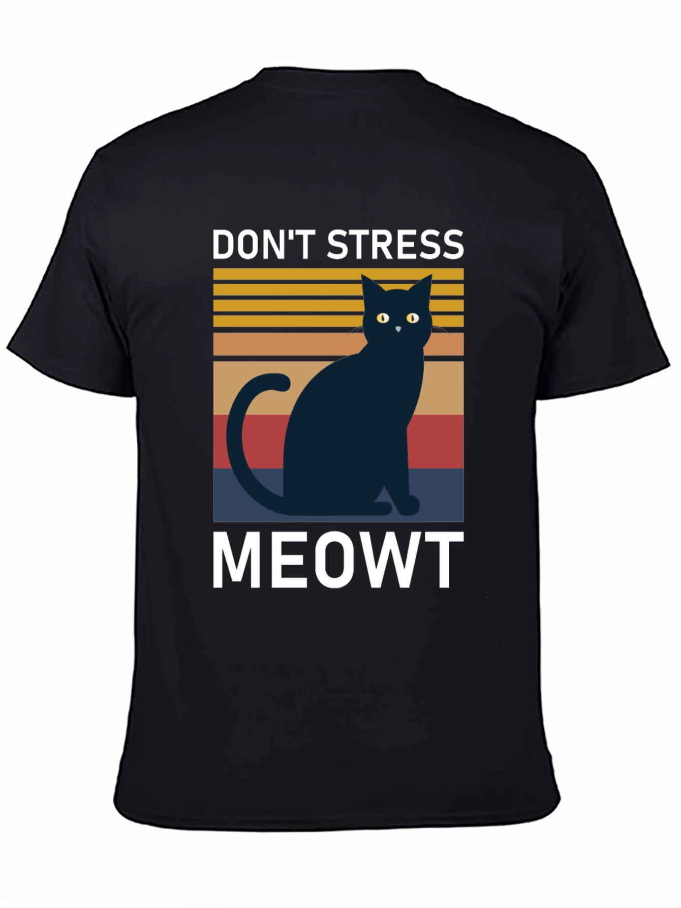 Black Don't Stress Meowt T-Shirt, Cat Lover Tee view 4