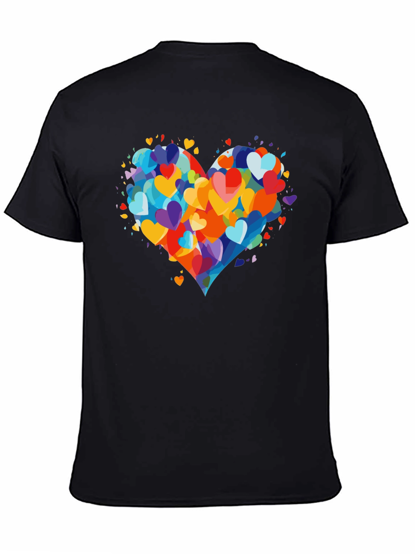 Black Heart Burst T-Shirt - Colorful Love Design view 4