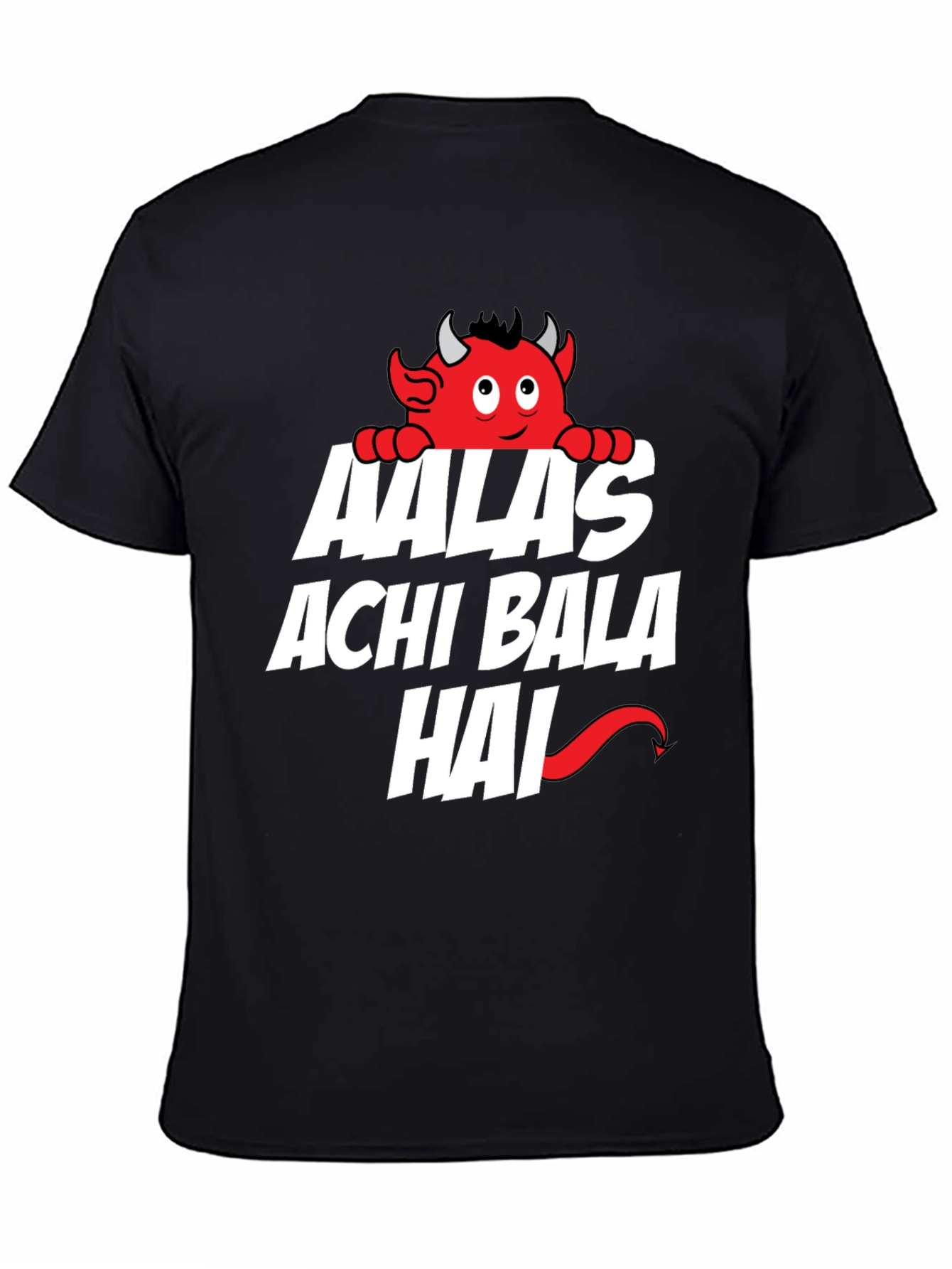 Black Aalas Achi Bala Hai Graphic Tee view 4