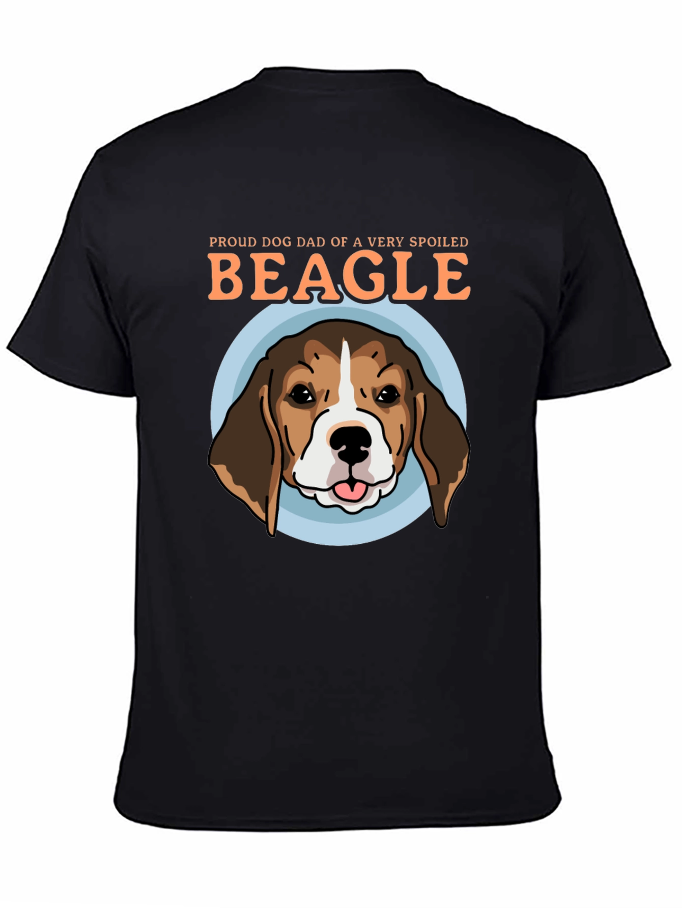 Black Proud Dog Dad Beagle Graphic T-Shirt view 4