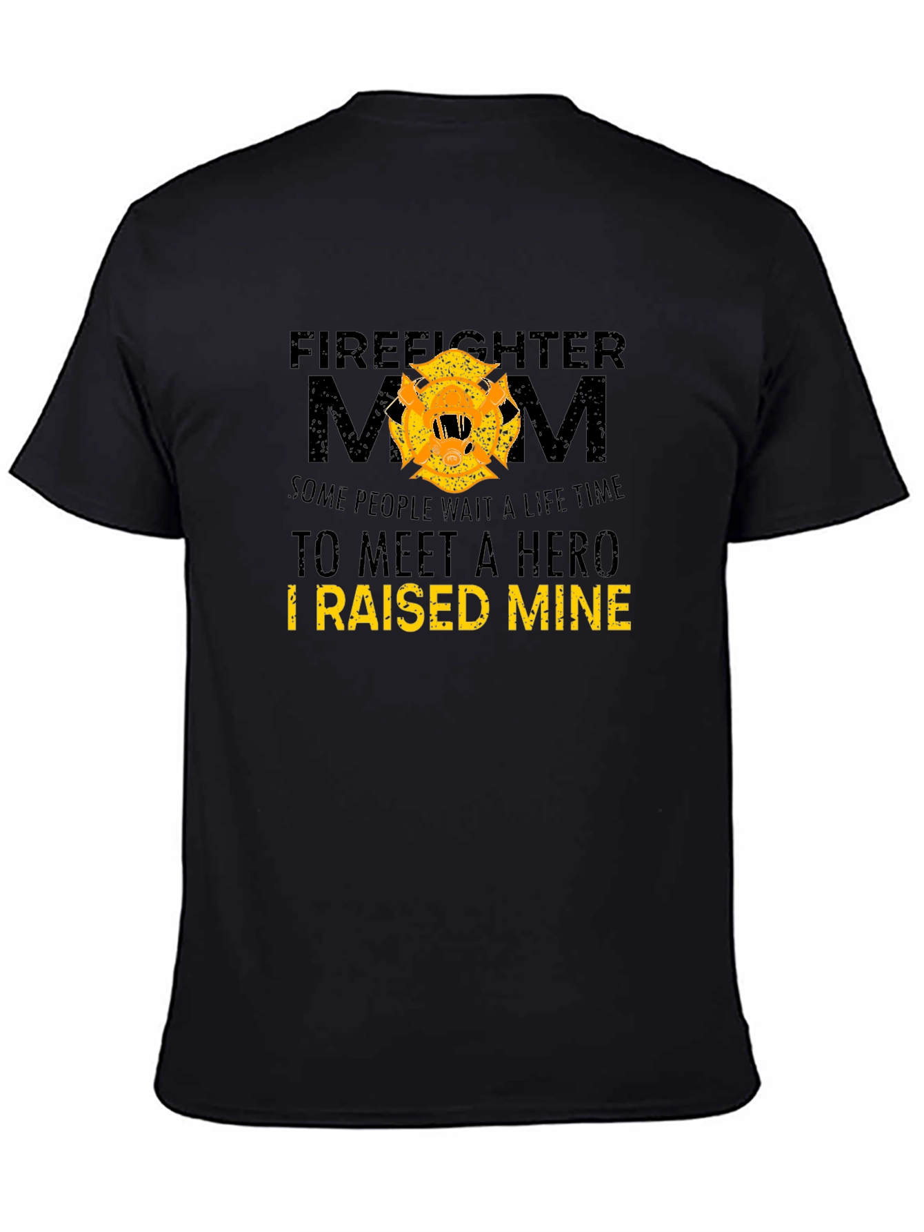 Black Firefighter Mom Graphic T-Shirt - Hero Pride view 4