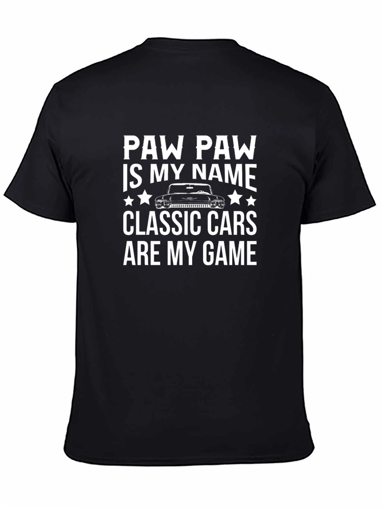 Black Paw Paw Classic Car T-Shirt - Grandfather's Game view 4