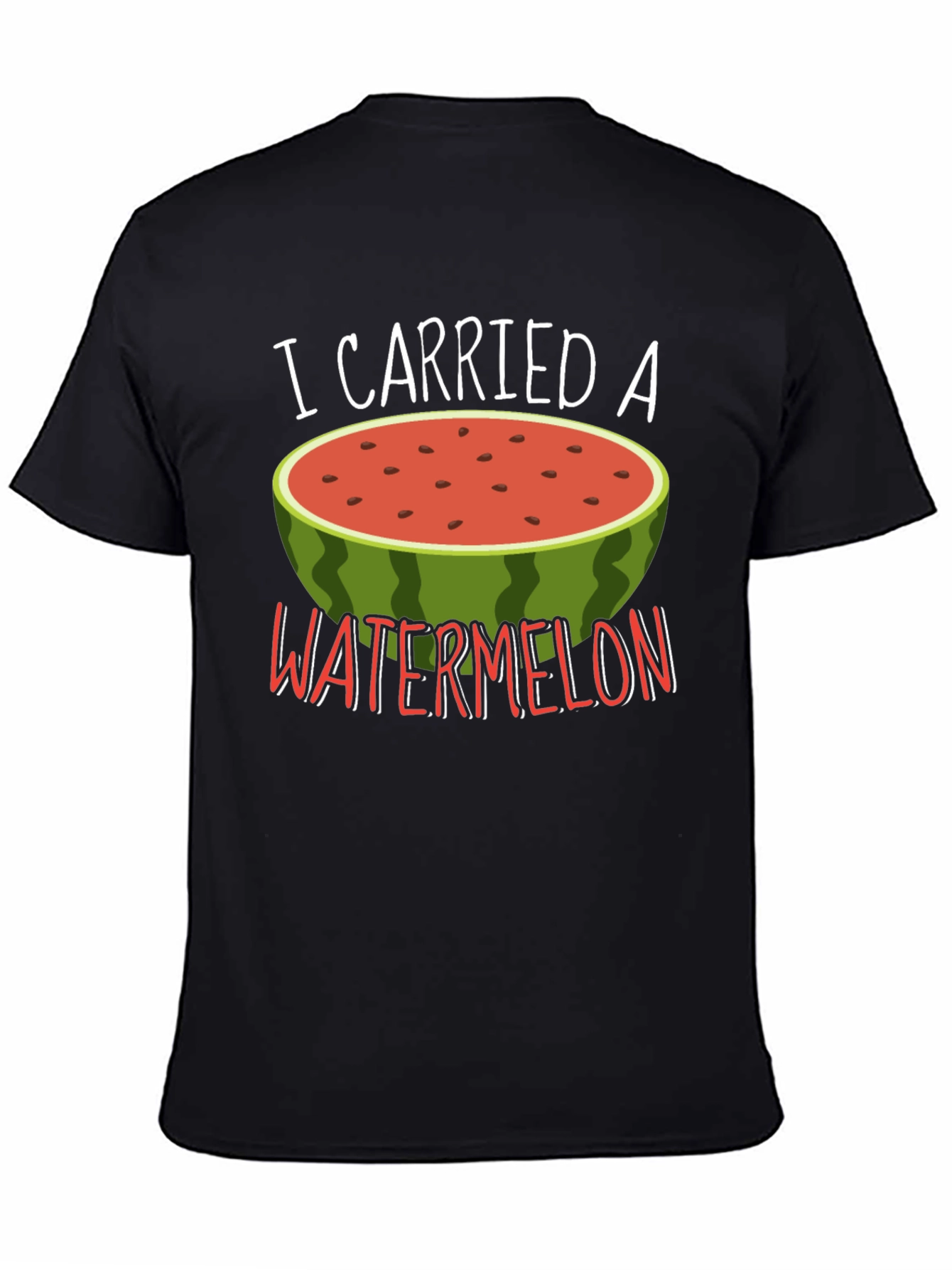 Black Funny Watermelon Graphic Tee view 4