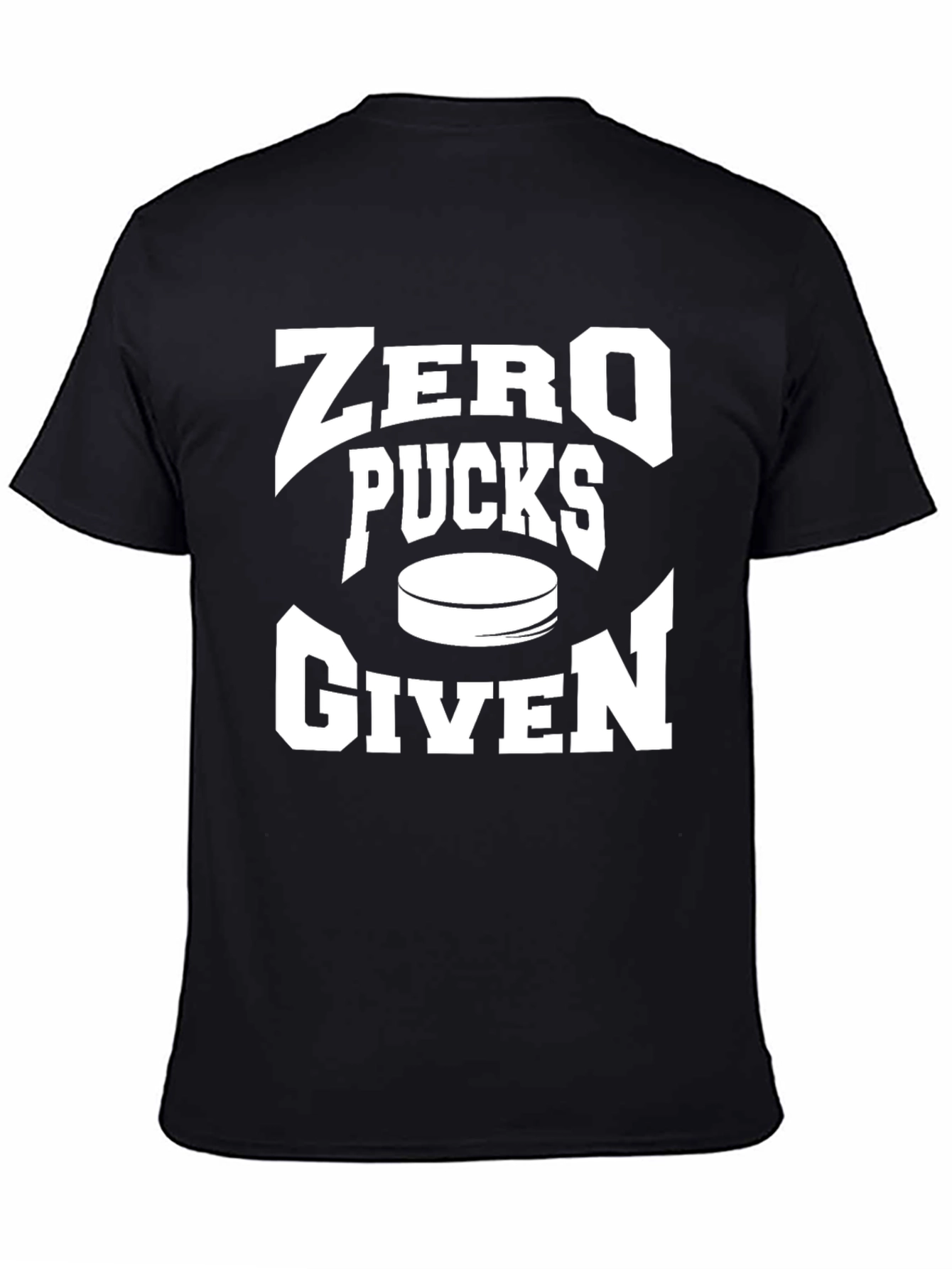 Black Zero Pucks Given Hockey T-Shirt view 4