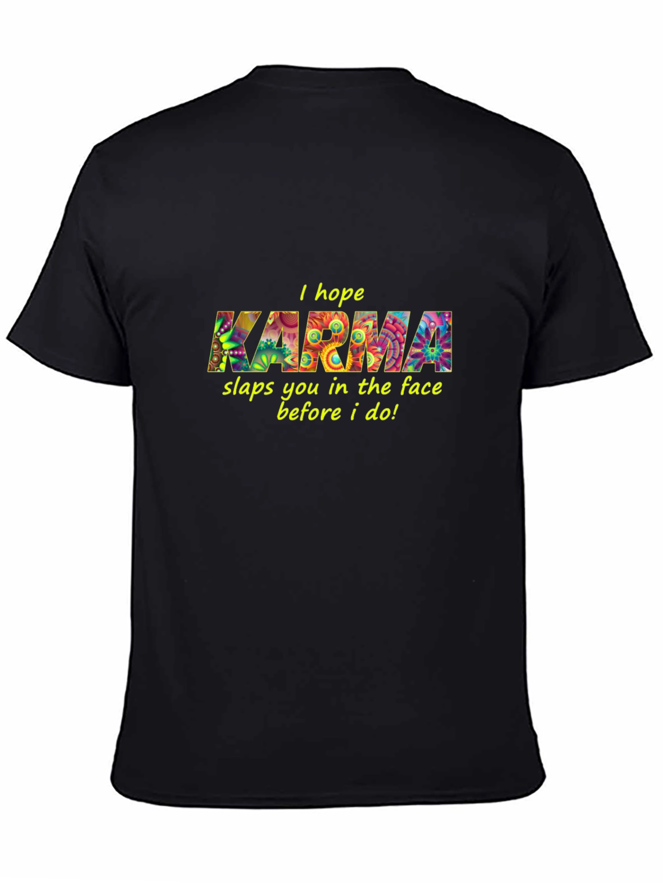 Black Karma Graphic Black T-Shirt view 4