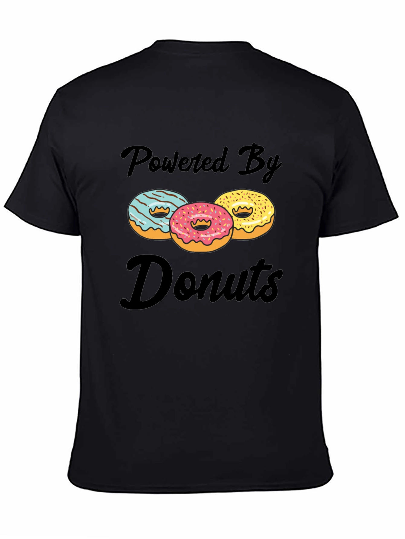 Black Powered By Donuts Graphic T-Shirt view 4