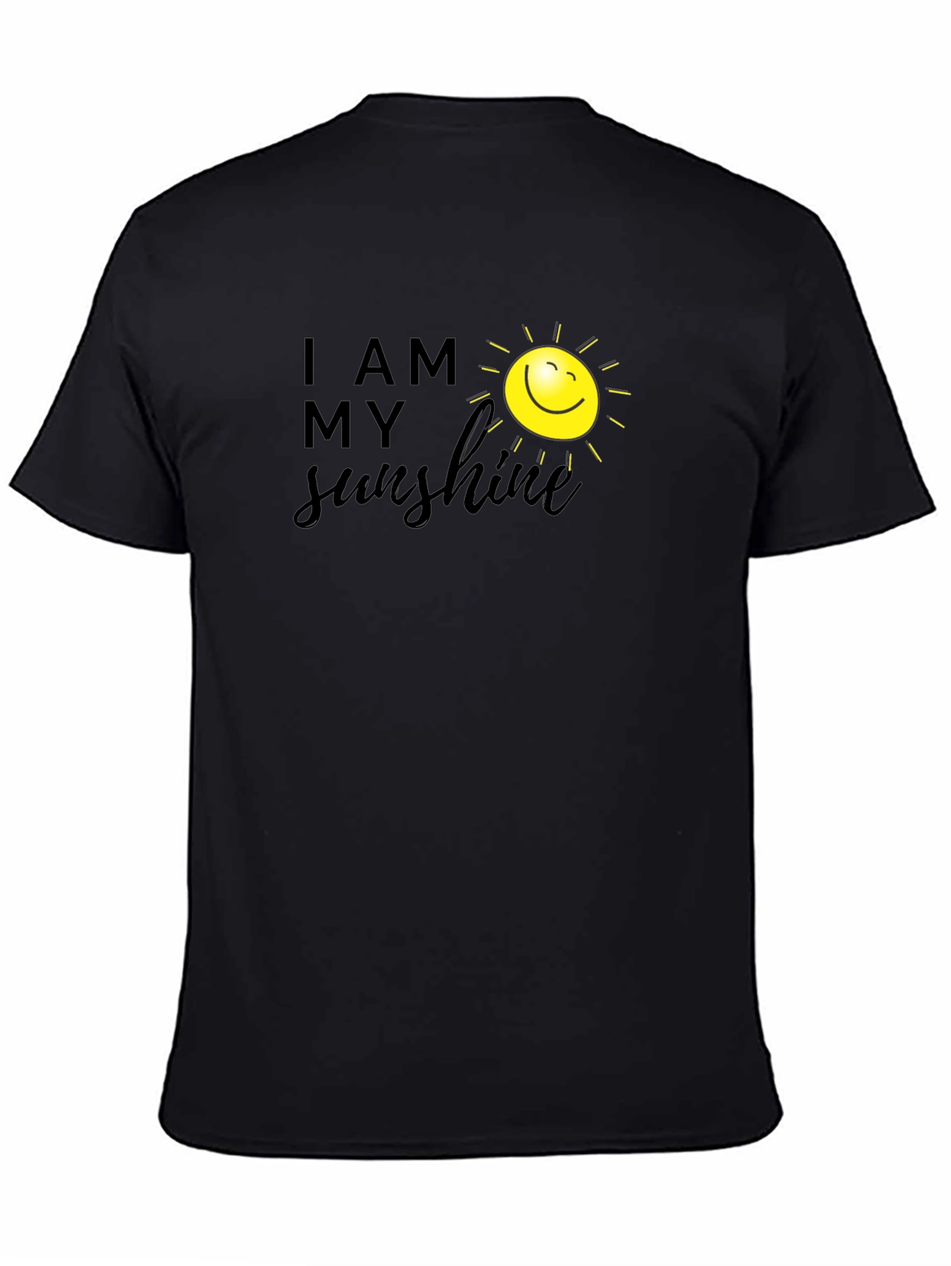 Black I Am My Sunshine Graphic Tee - Black Cotton T-Shirt view 4