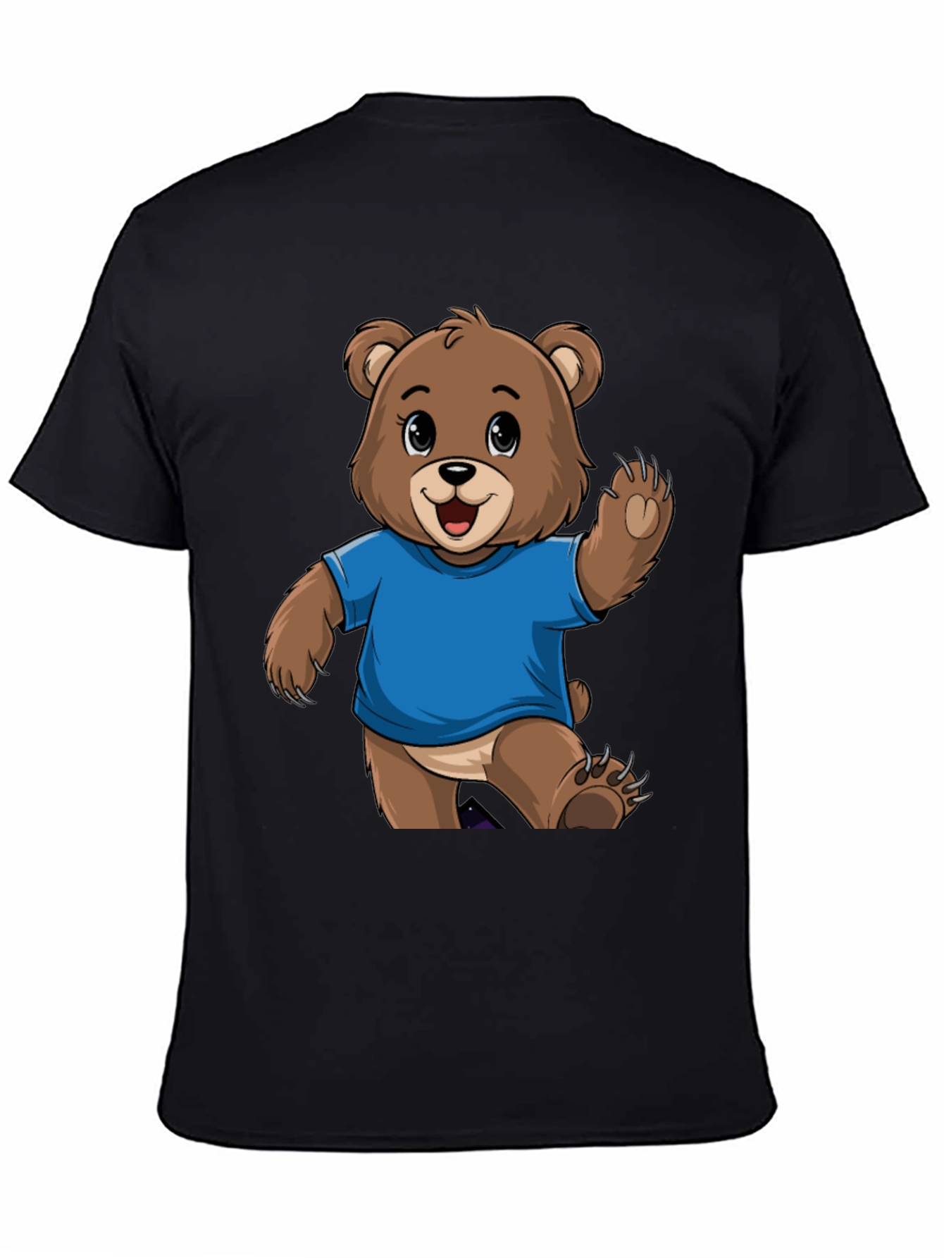 Black Cute Bear Graphic T-Shirt - Trendy Tee for Bear Lovers view 4