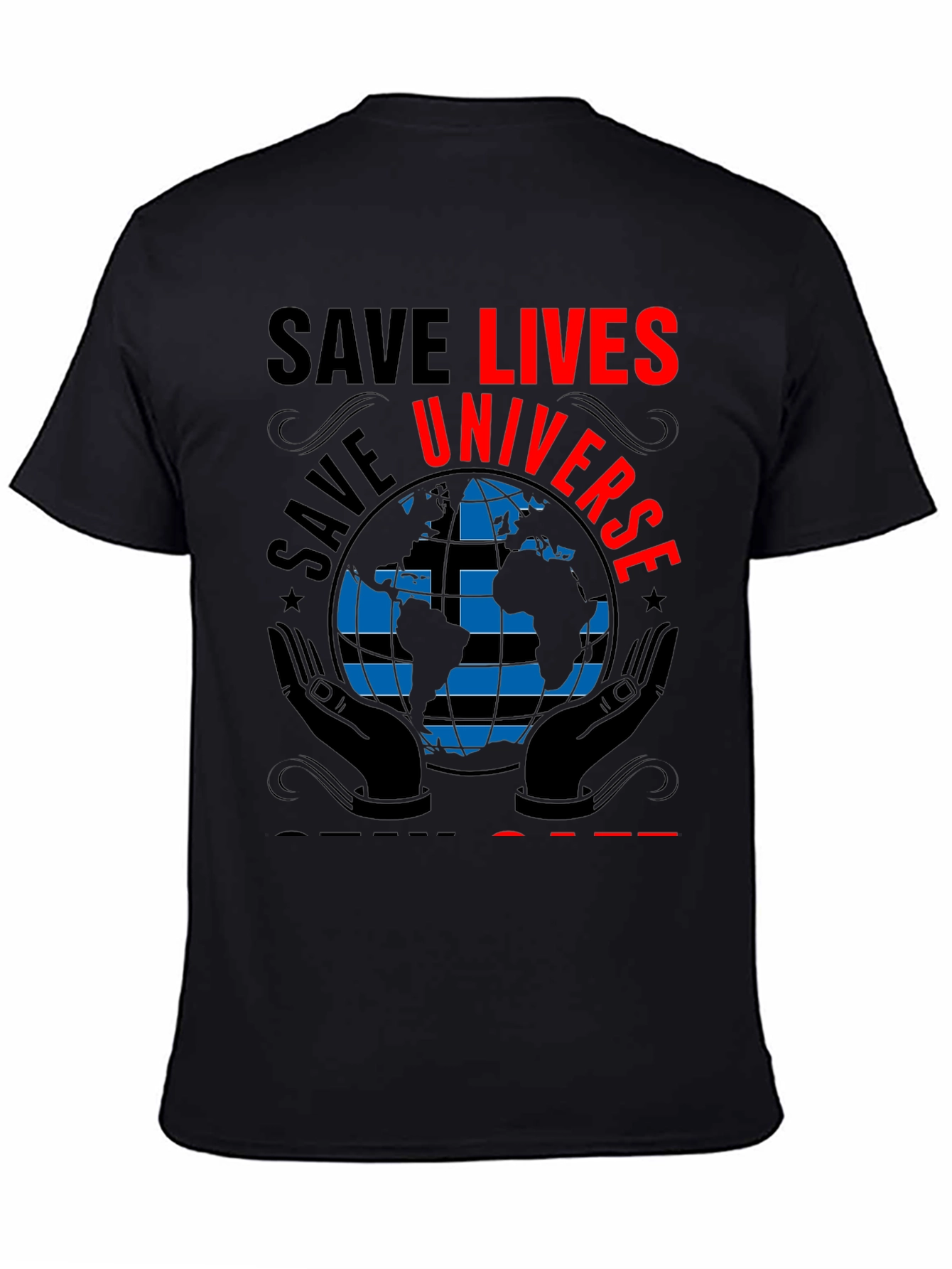 Black Save Lives Save Universe Graphic T-Shirt view 4