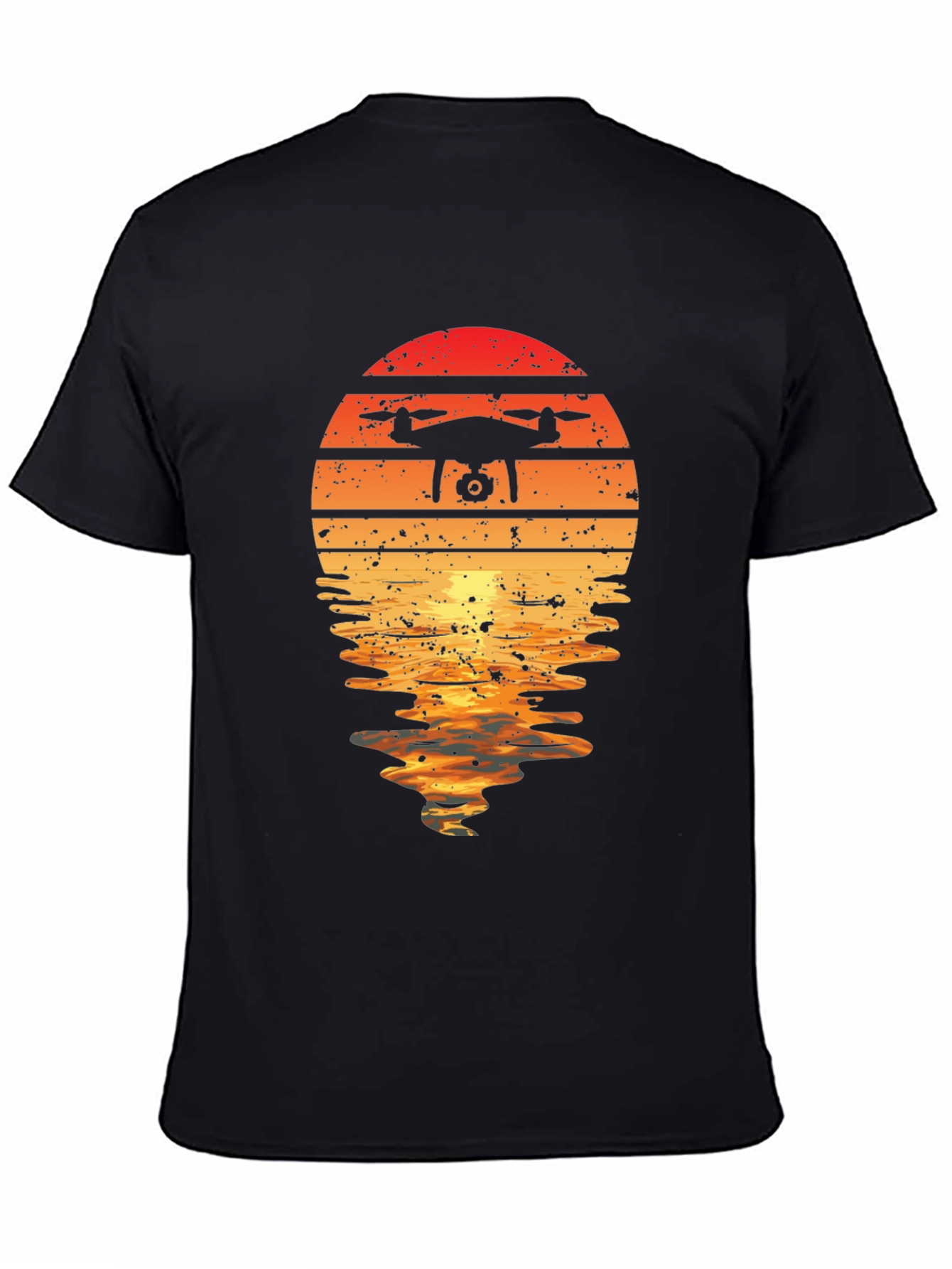 Black Drone Sunset Graphic Tee -  Unique Design view 4