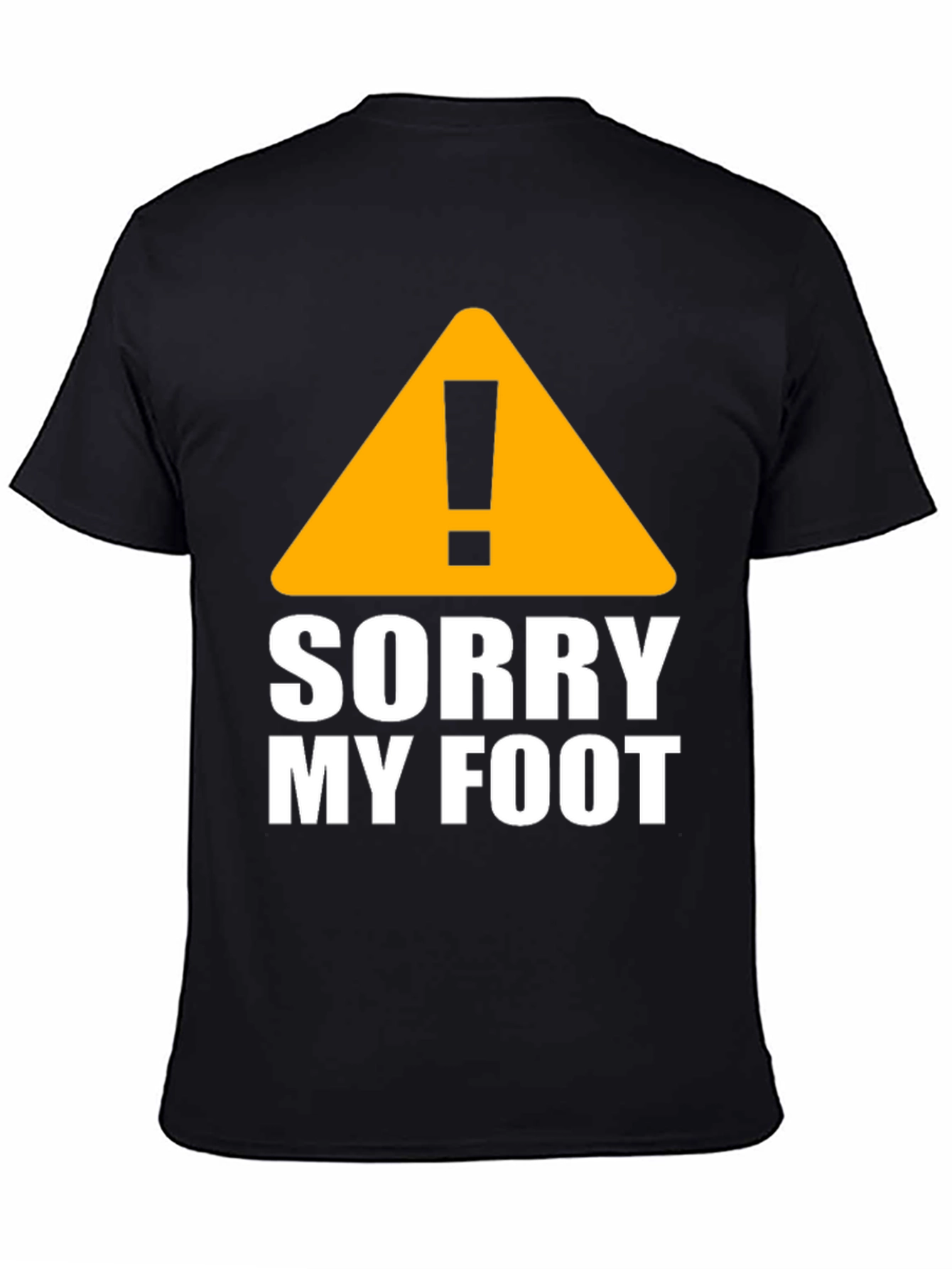 Black Funny Sorry My Foot Graphic Novelty T-Shirt view 4