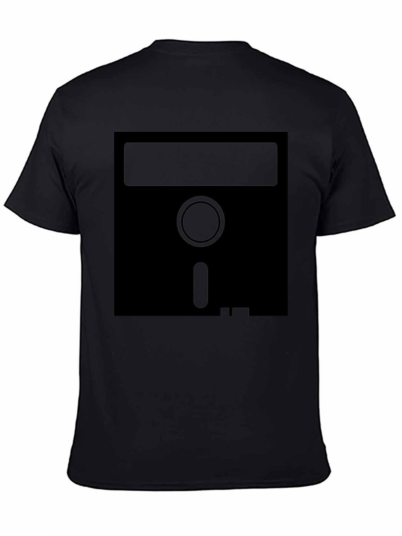 Black Retro Floppy Disk T-Shirt - Vintage Tech Style view 4