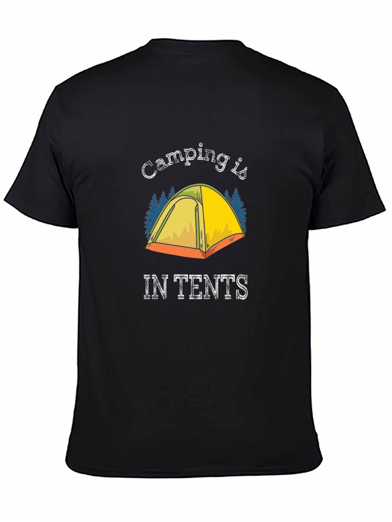 Black Camping is IN TENTS Graphic T-Shirt view 4