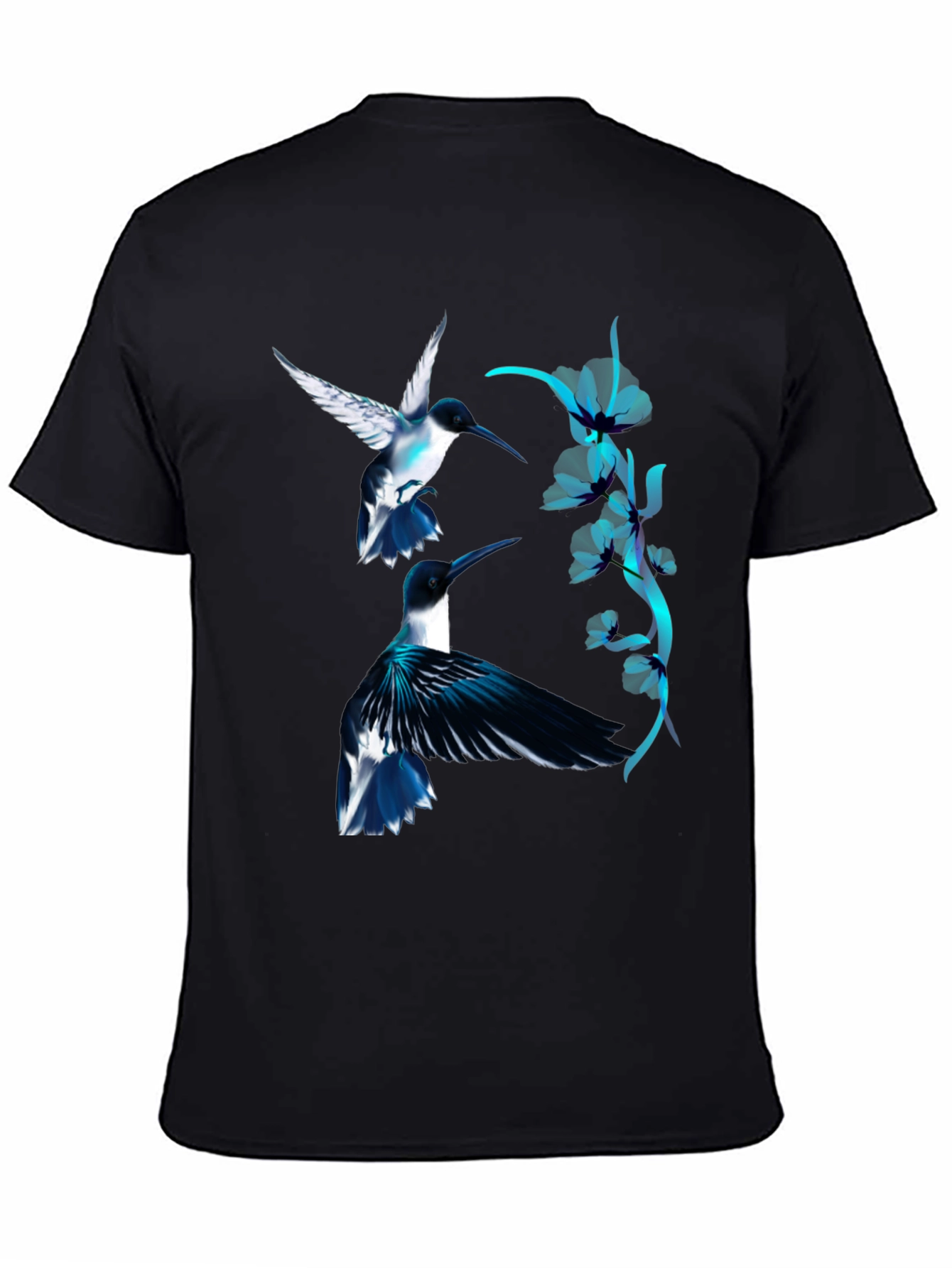 Black Hummingbird Graphic Black Tee view 4