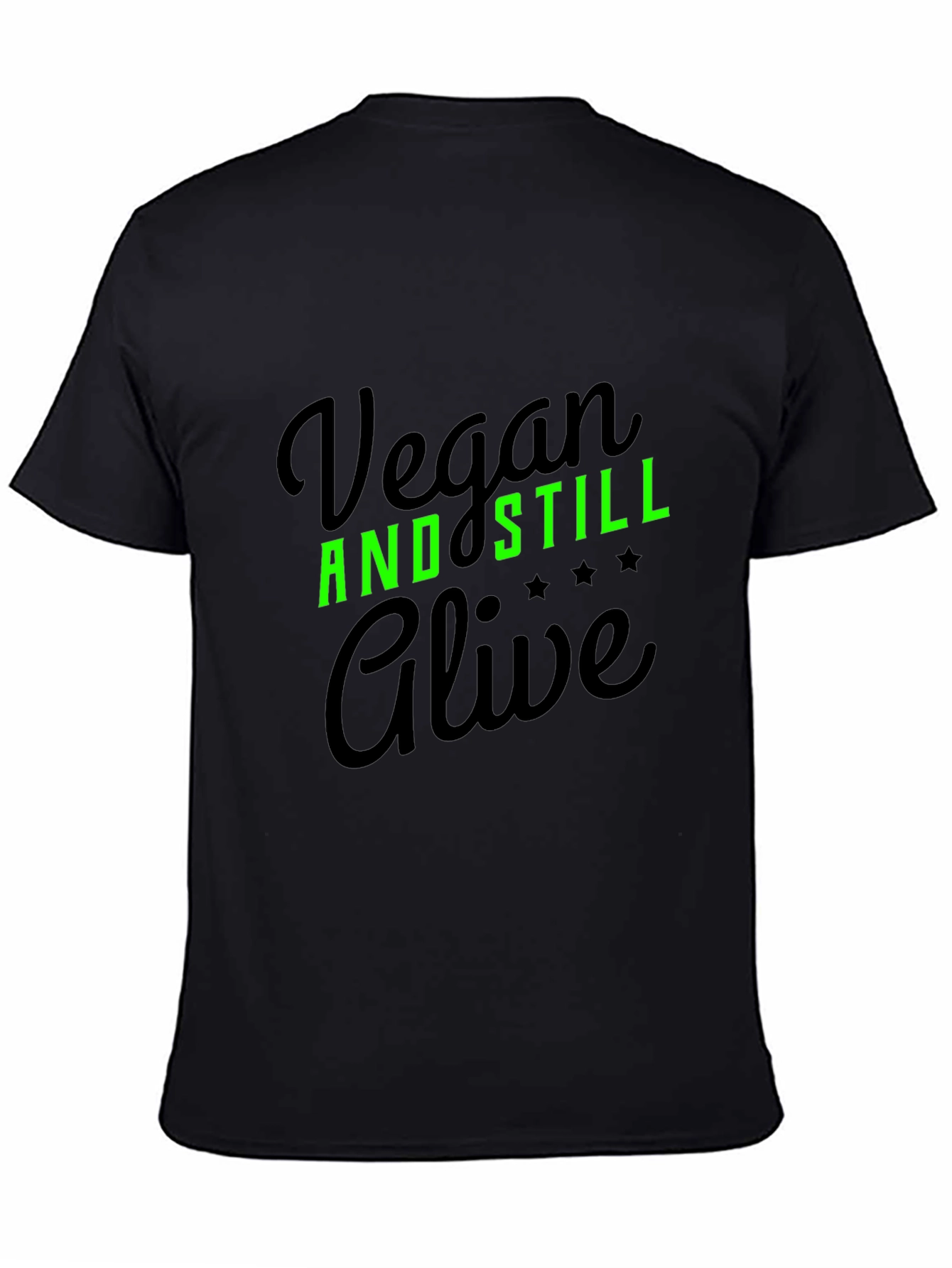 Black Vegan And Still Alive Graphic T-Shirt view 4