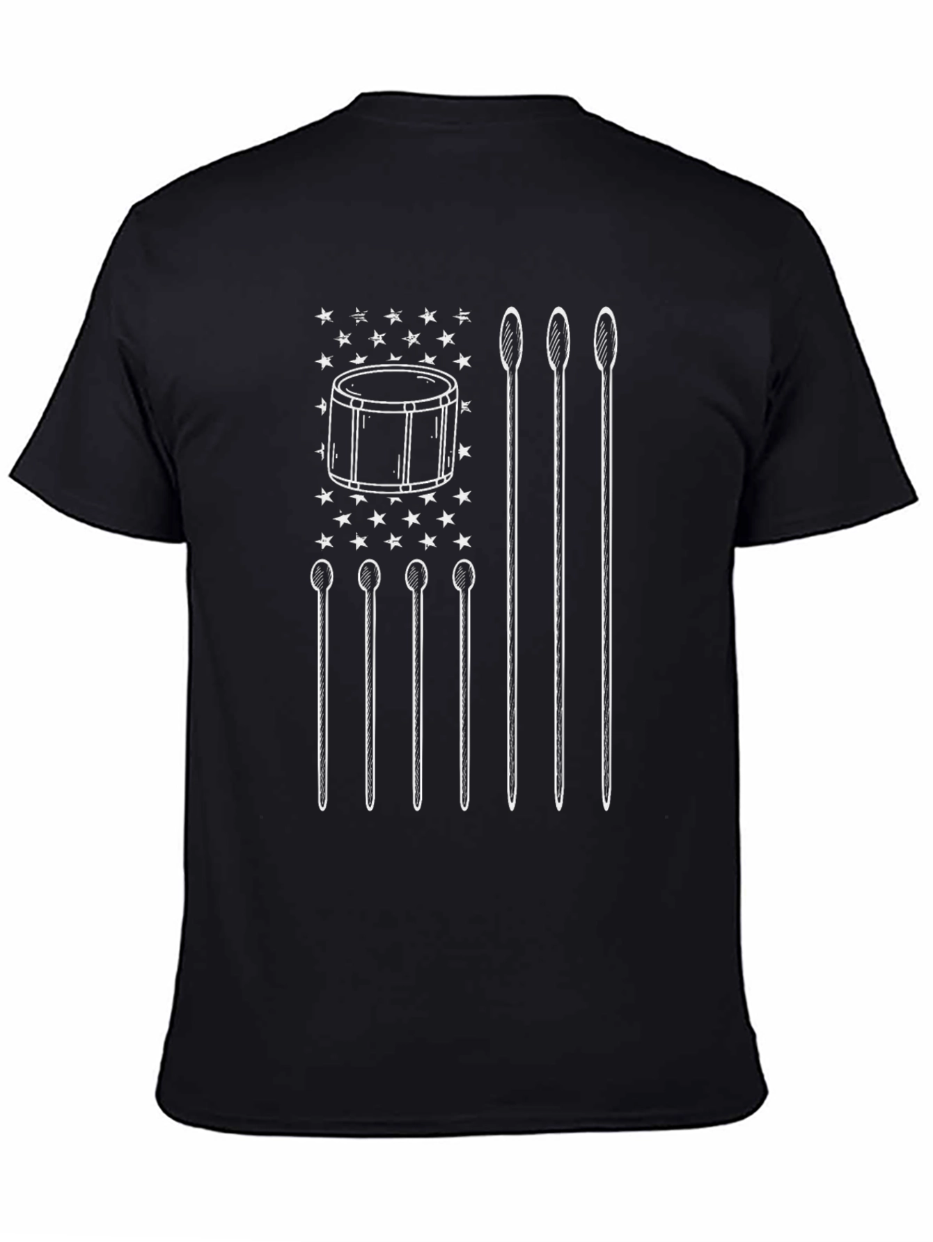 Black Drummer T-Shirt: American Flag Design view 4
