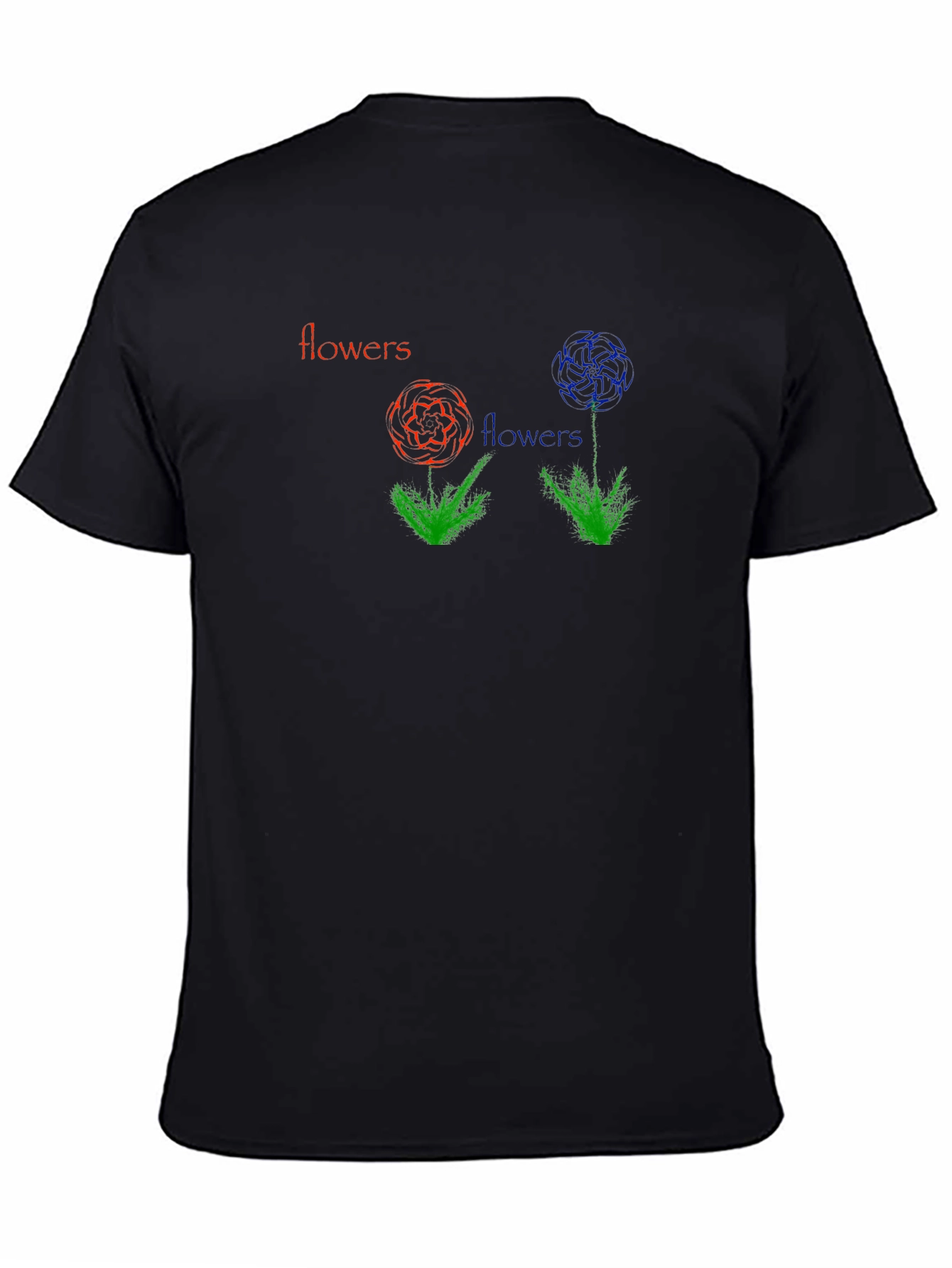 Black Flowers Graphic Print Black T-Shirt view 4