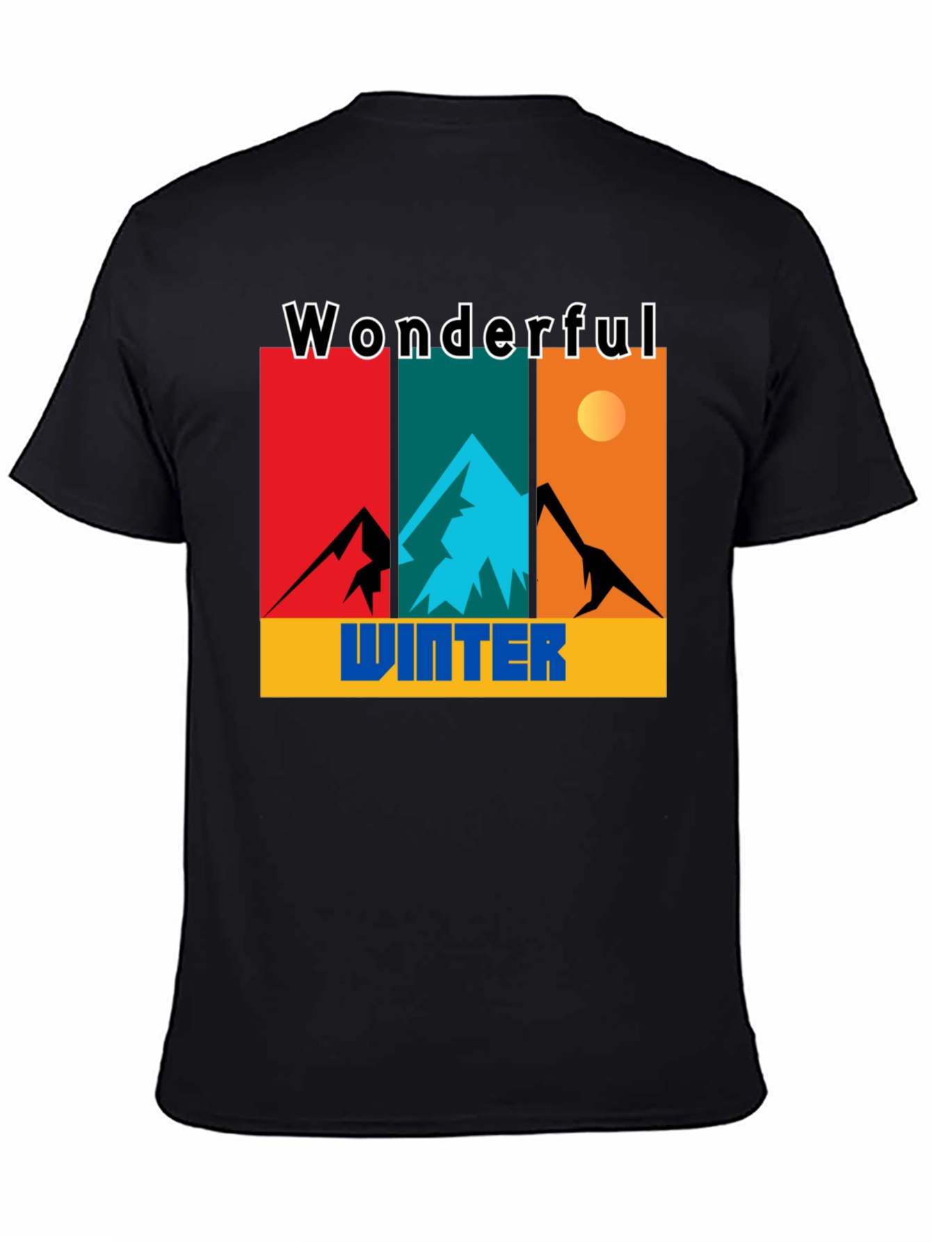 Black Wonderful Winter Graphic Tee view 4
