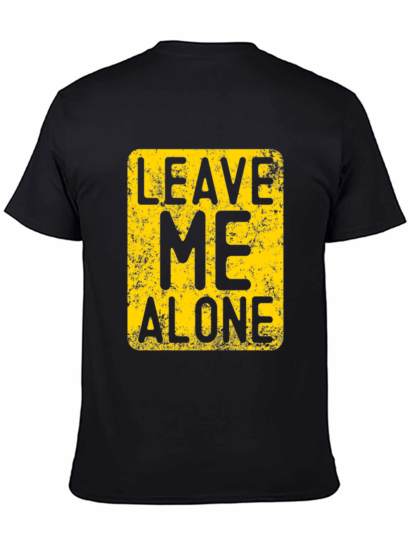 Black Leave Me Alone T-Shirt - Novelty Graphic Tee view 4