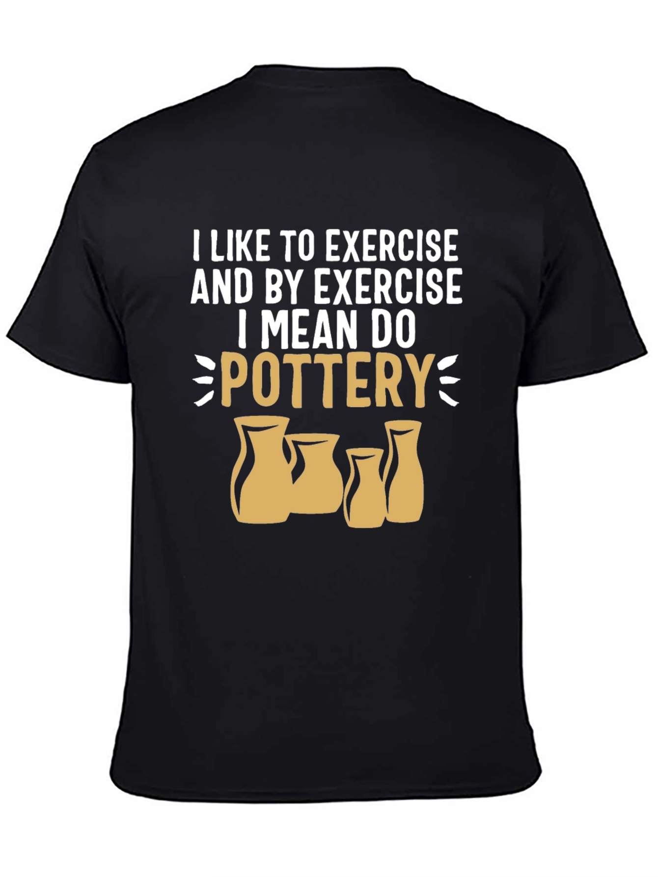 Black Pottery Exercise Graphic Tee - Black view 4
