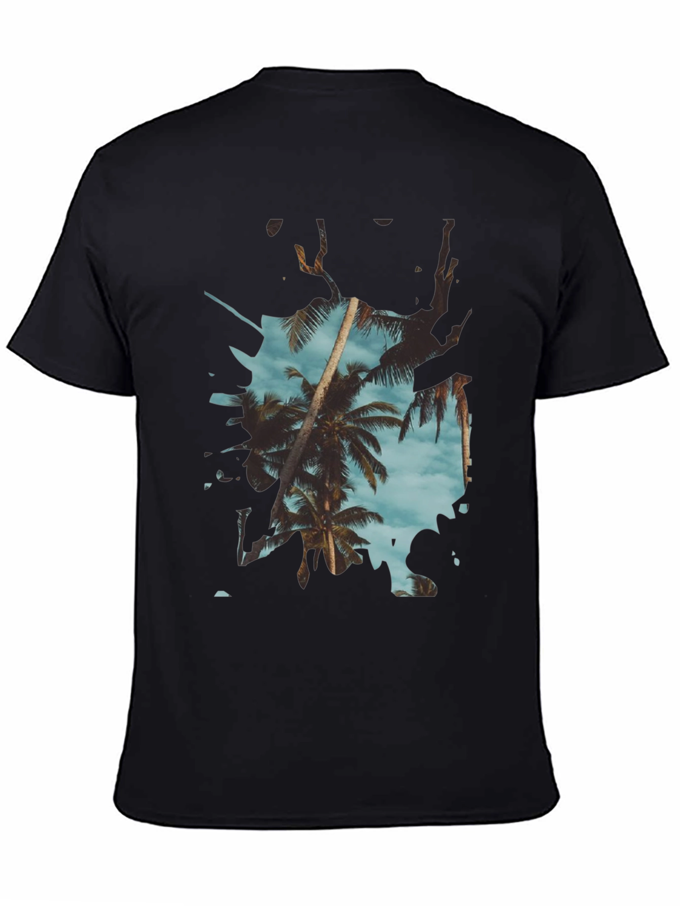 Black Tropical Palm Tree Graphic Tee - Summer Vibes view 4