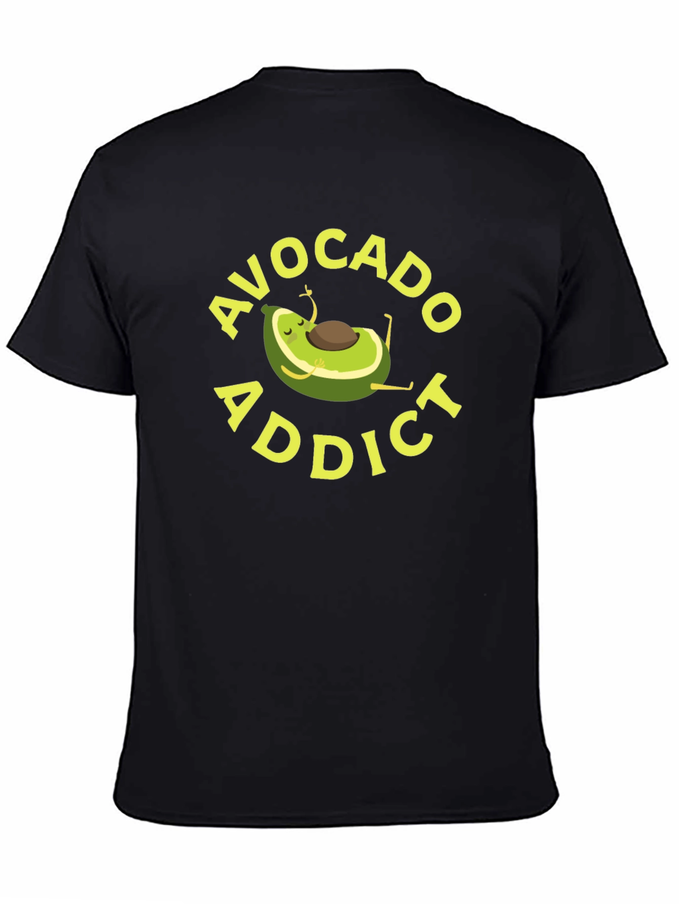 Black Avocado Addict T-Shirt - Relaxed Graphic Tee view 4