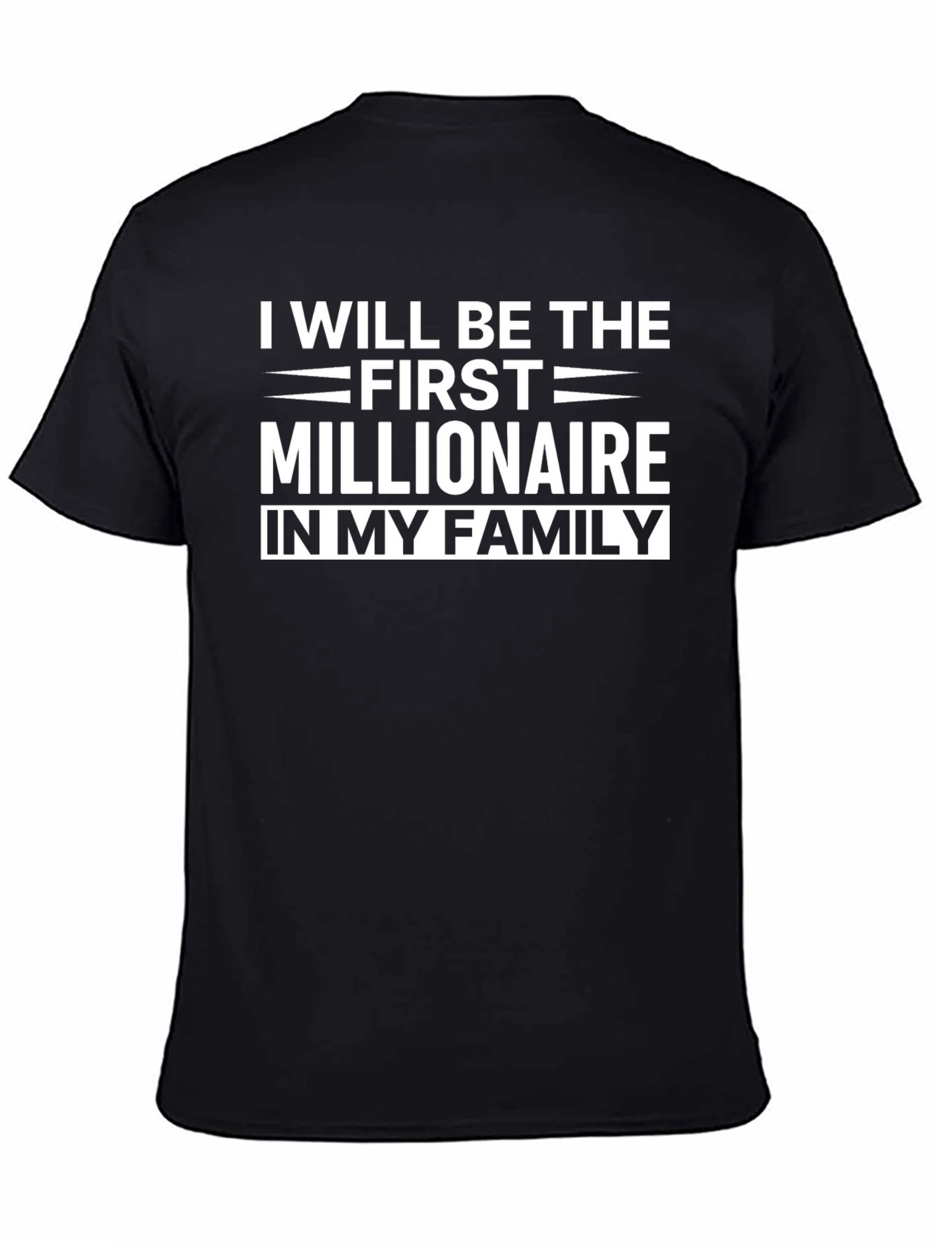 Black First Millionaire in My Family Black T-Shirt view 4