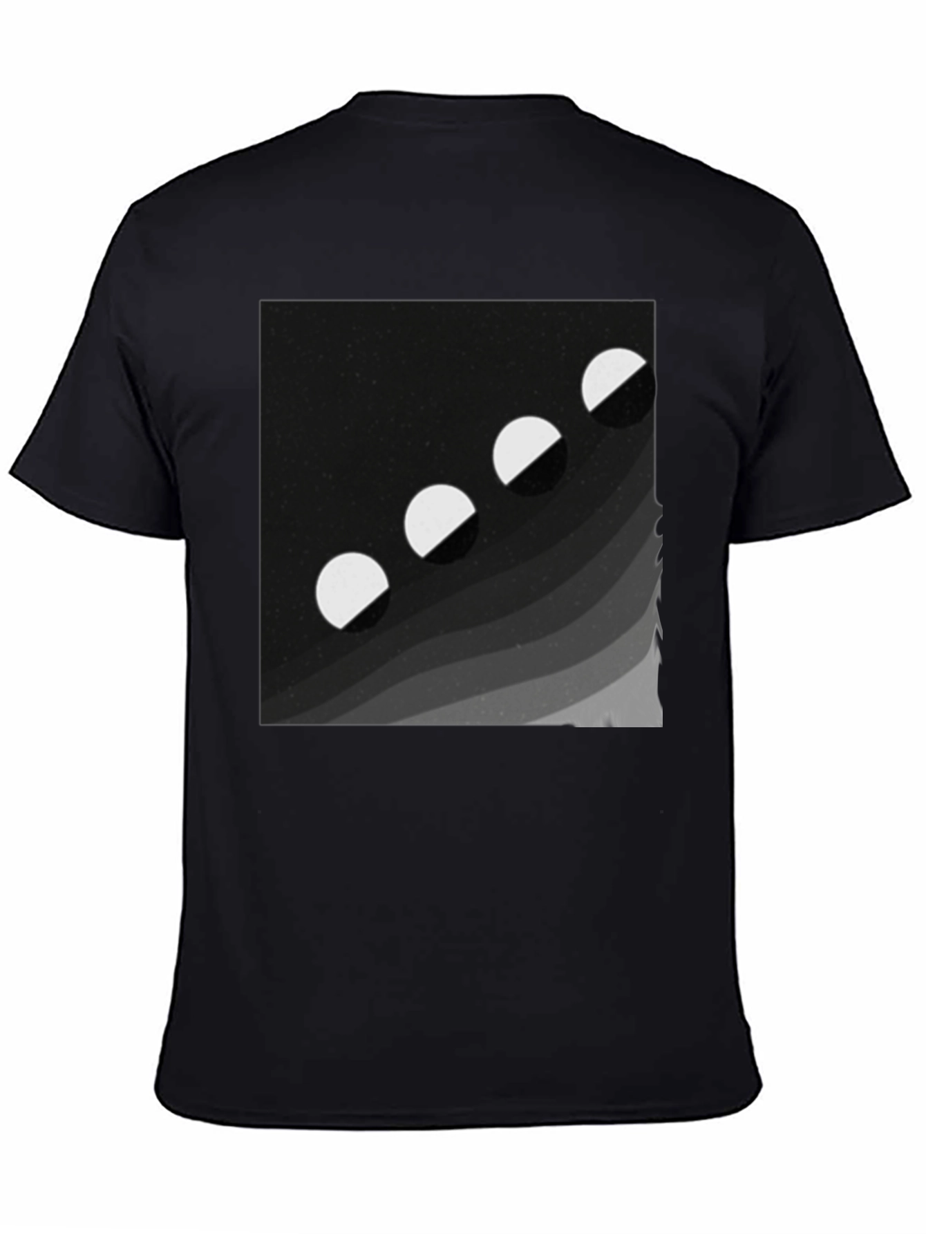 Black Lunar Phase Graphic Tee - Black Cotton Comfort view 4