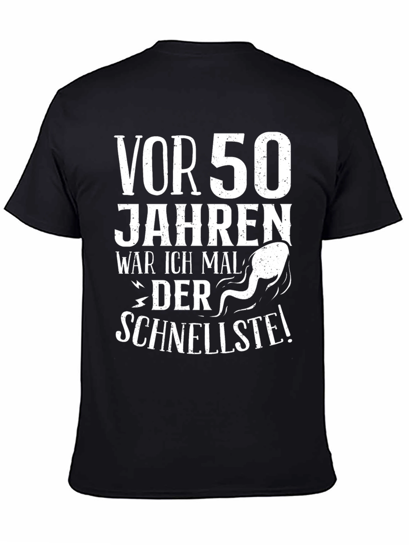 Black Funny 50th Birthday "Vor 50 Jahren" T-Shirt view 4