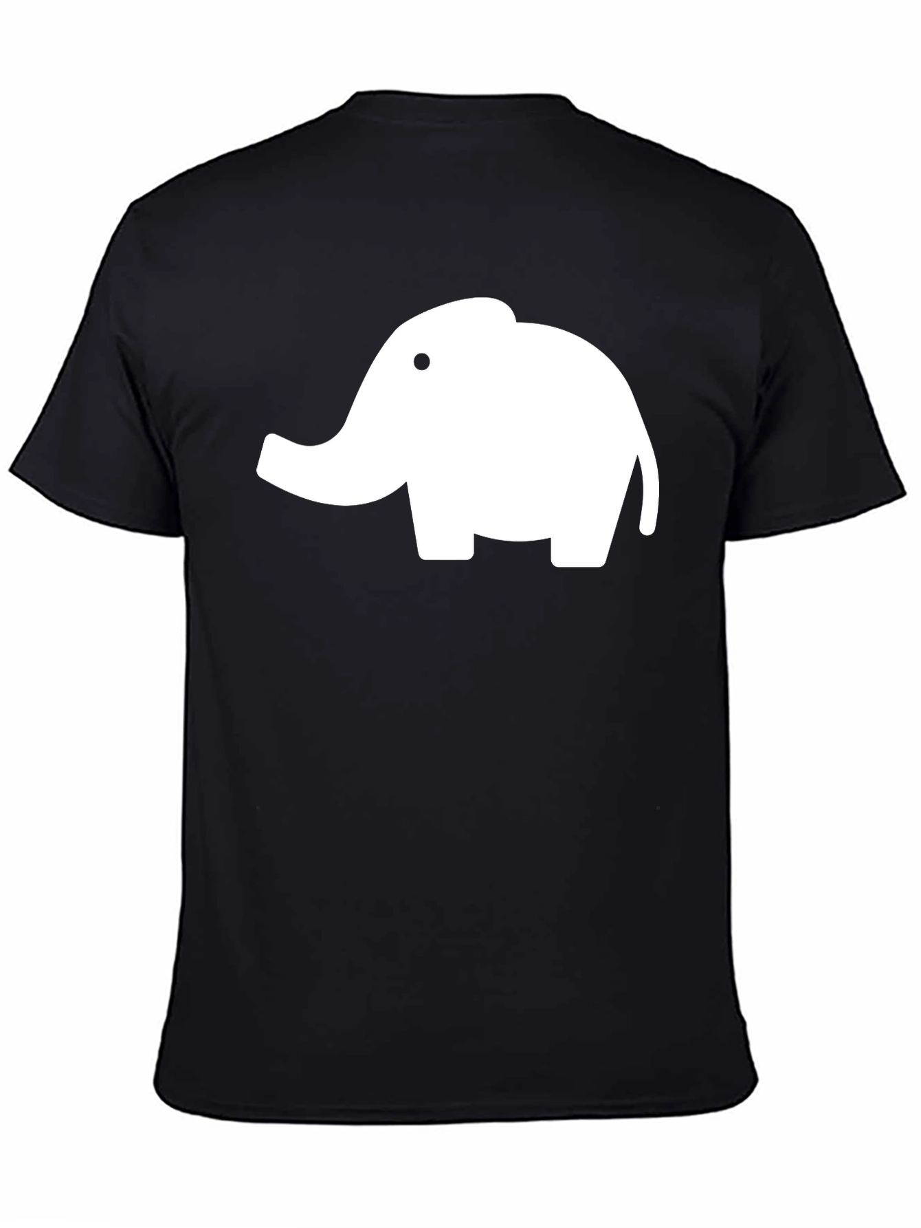 Black Elephant Graphic Tee - Black Cotton T-Shirt view 4