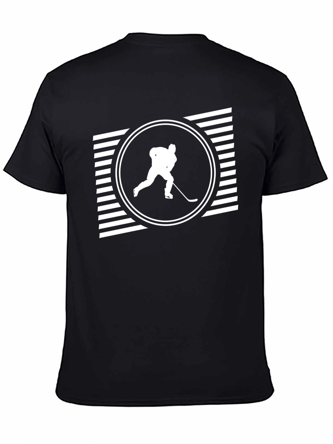 Black Hockey Player Graphic T-Shirt - Stylish Black Tee view 4